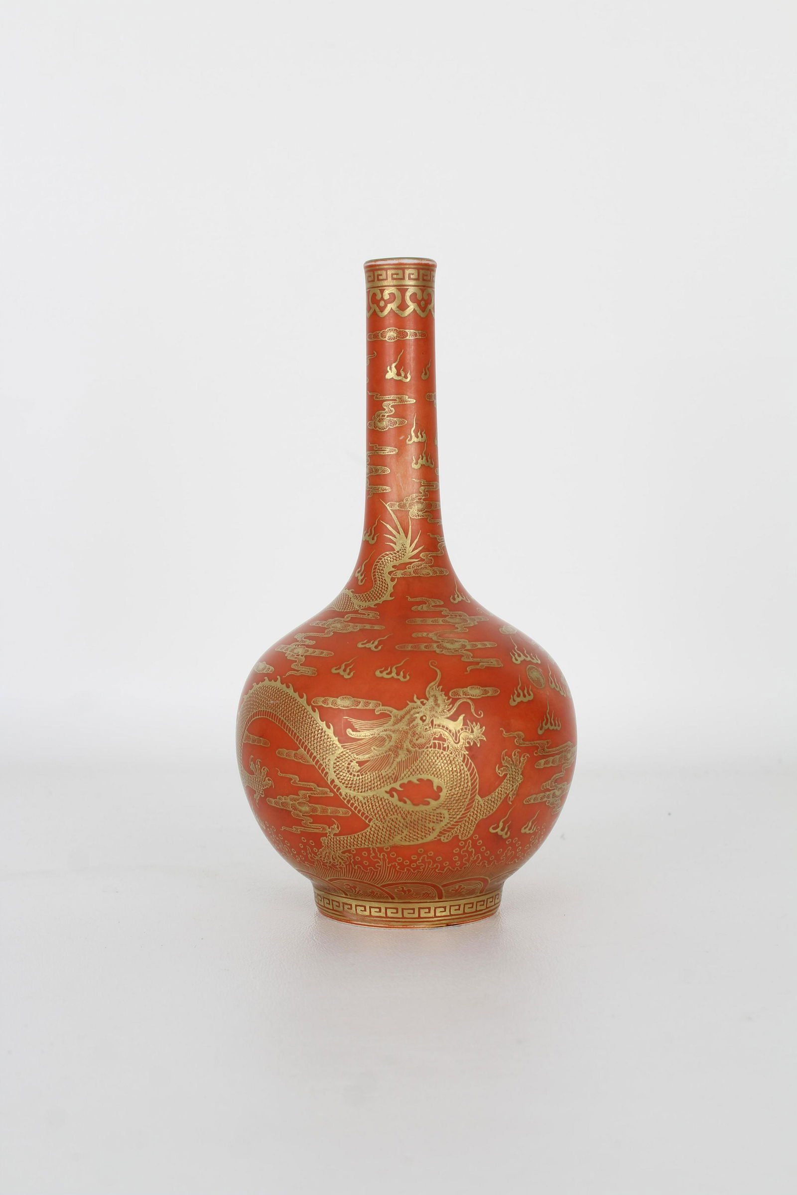 Chinese Coral Red Ground & Gilt Decorated Vase (1 of 6)