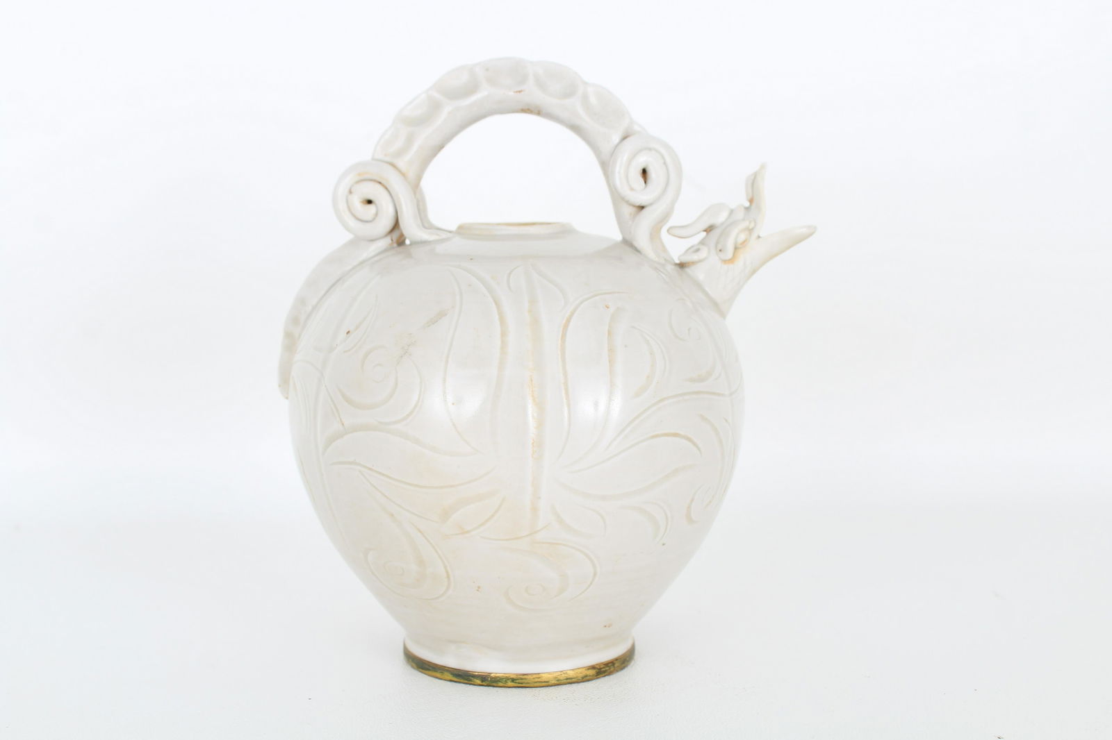 Chinese Carved Ding Type Ewer (1 of 8)