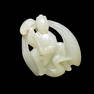 Chinese, Carved Pale Jade Guanyin Figure