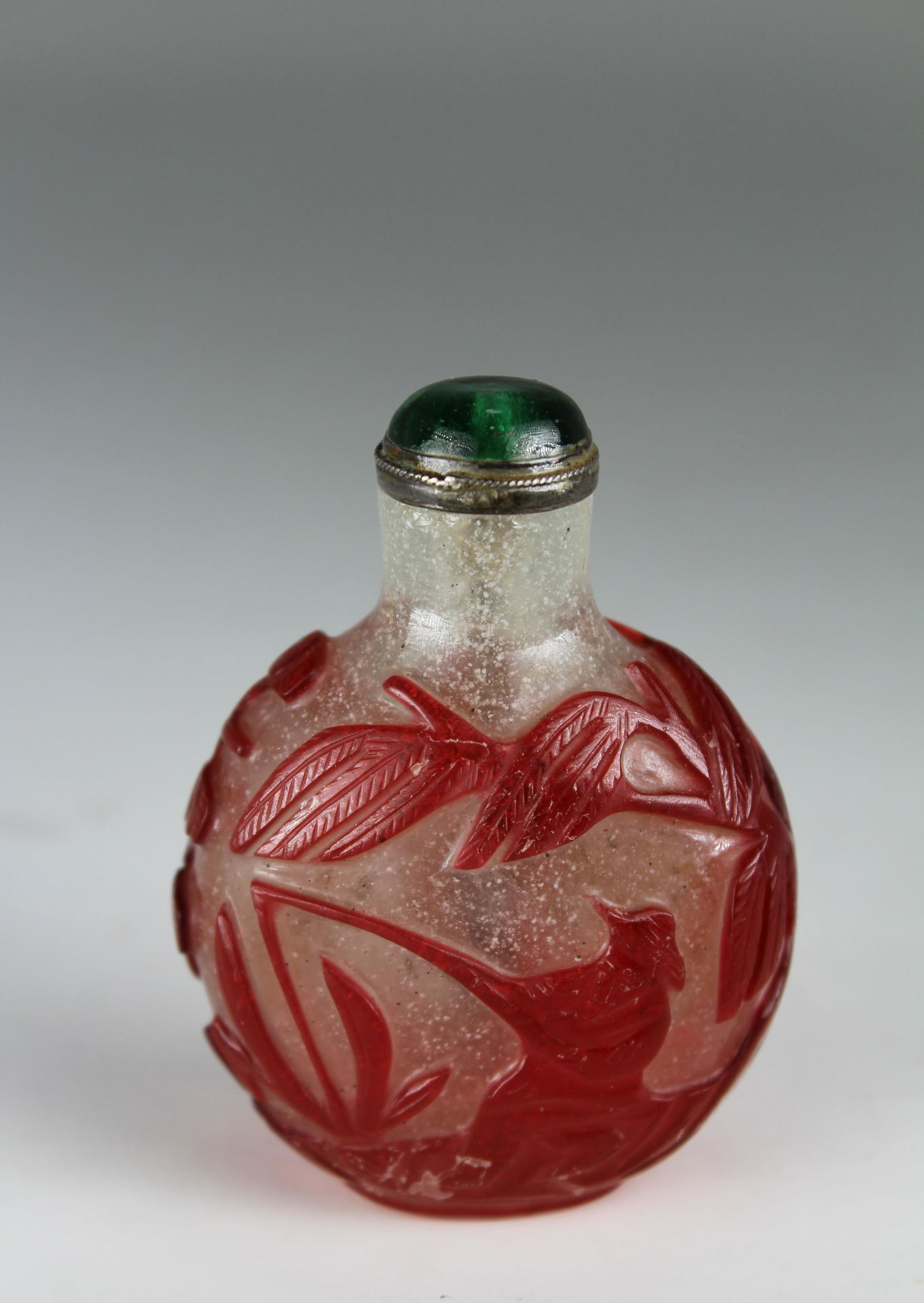 19th C. Chinese Red Overlay Glass Snuff Bottle (1 of 9)