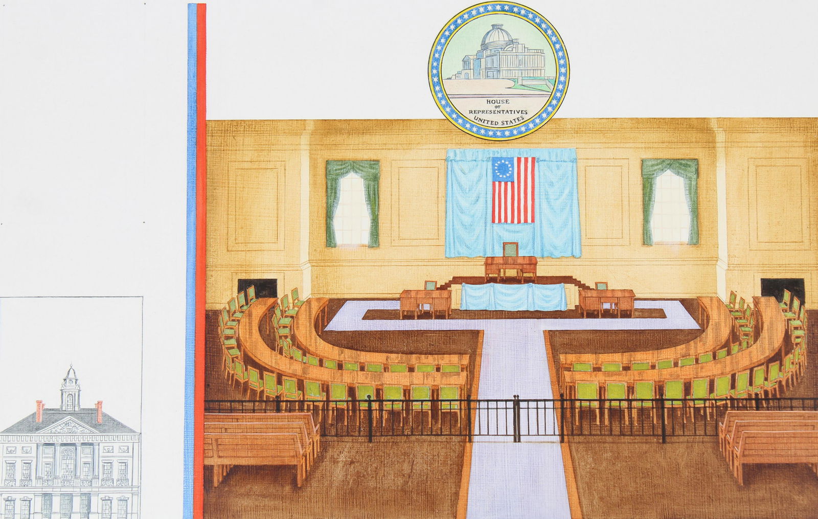 David K. Stone (1922 - 2001) "U.S. House" Oil (1 of 8)