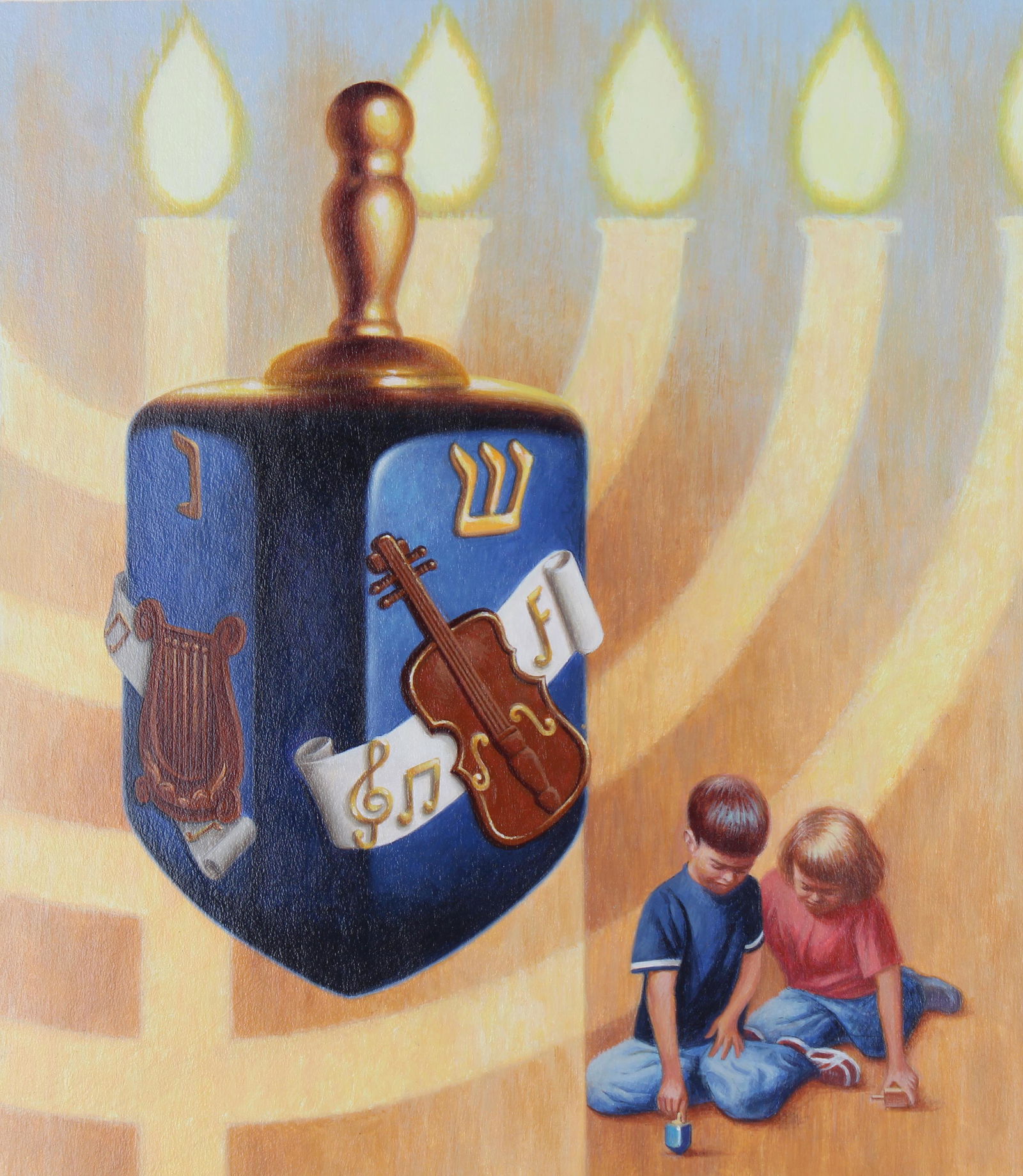 Howard Koslow (1924 - 2016) "Hanukkah" Oil (1 of 4)