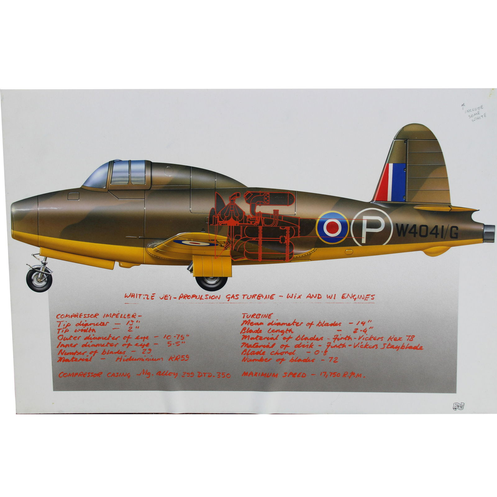 John Harwood (B. 1954) "Science - Jet Engine": John Harwood (B. 1954) "Science - Jet Engine" Signed lower right. Airbrush Paint on Line's & Airbrush Board. This painting was originally published on the Fleetwood First Day Cover for the Westminster