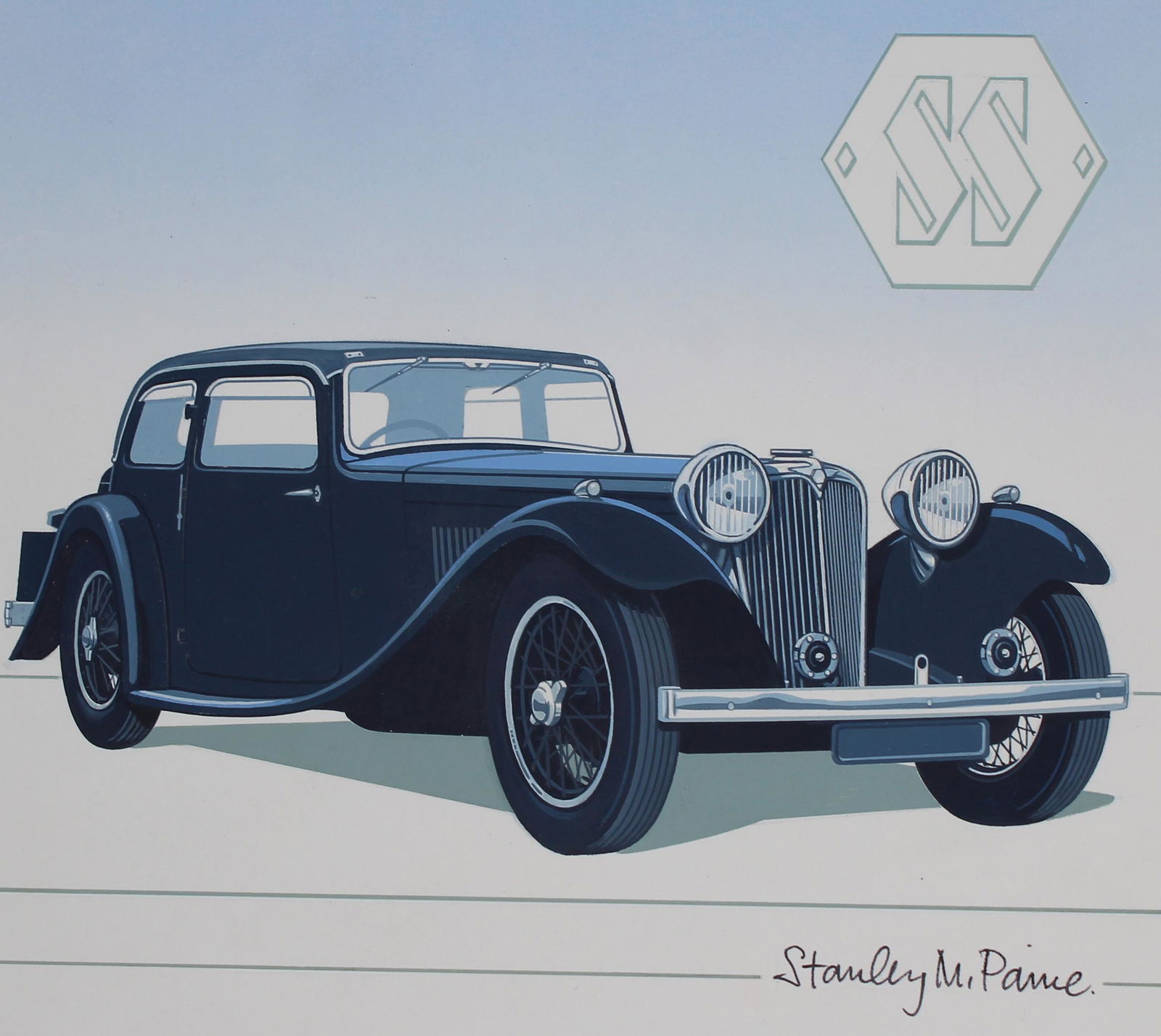 Stanley Paine (B. 1934) Jaguar SS1/British Motor (1 of 4)