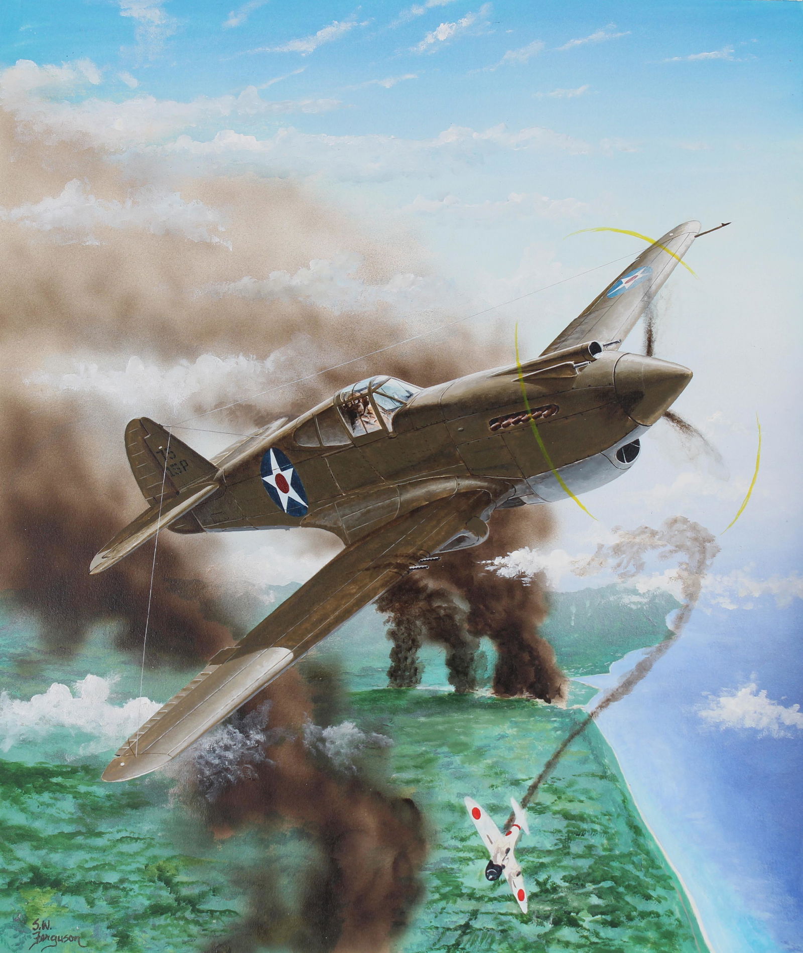 Steve Ferguson (B. 1946) "Curtiss P-40B Warhawk" (1 of 5)