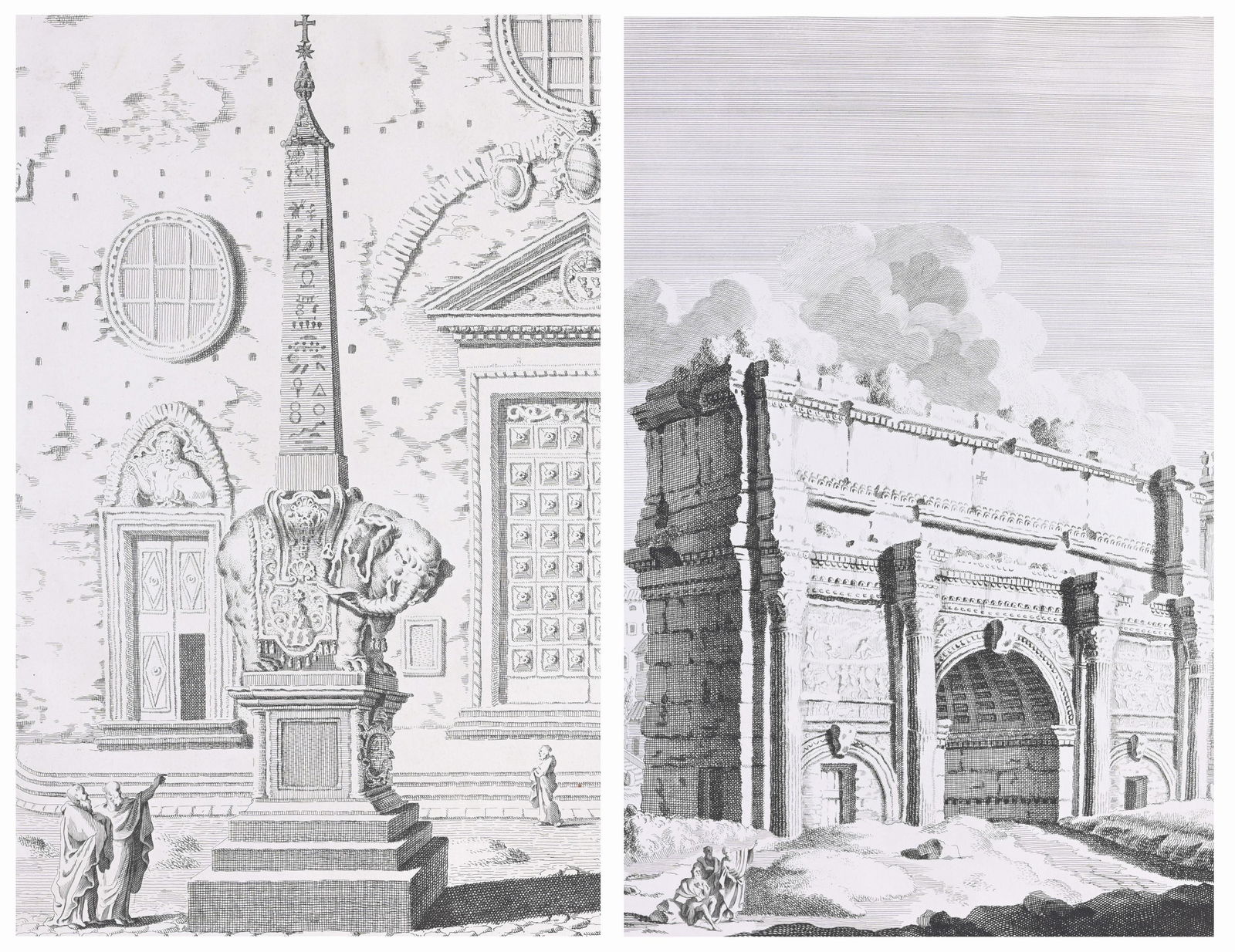 Pair of 19th C. Etching Depicting Roman Buildings (1 of 5)
