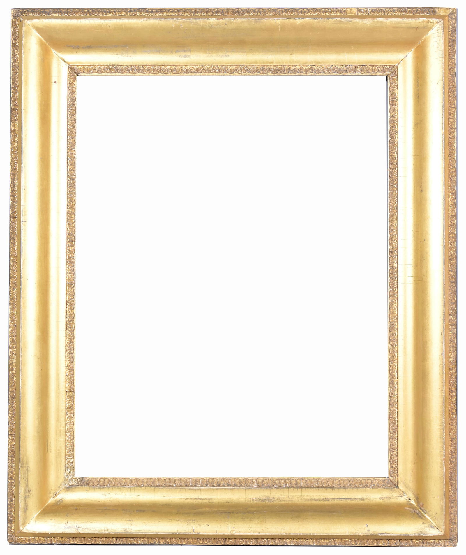 American 1840's Gilt Frame - 24 x 19: American 1840 Rabbet Size: 24 x 19 in. Overall Framed Size: 31 x 25 in. (87-427) (306) Provenance: The historic period frame collection of Eli Wilner. The collection previously included frames adornin
