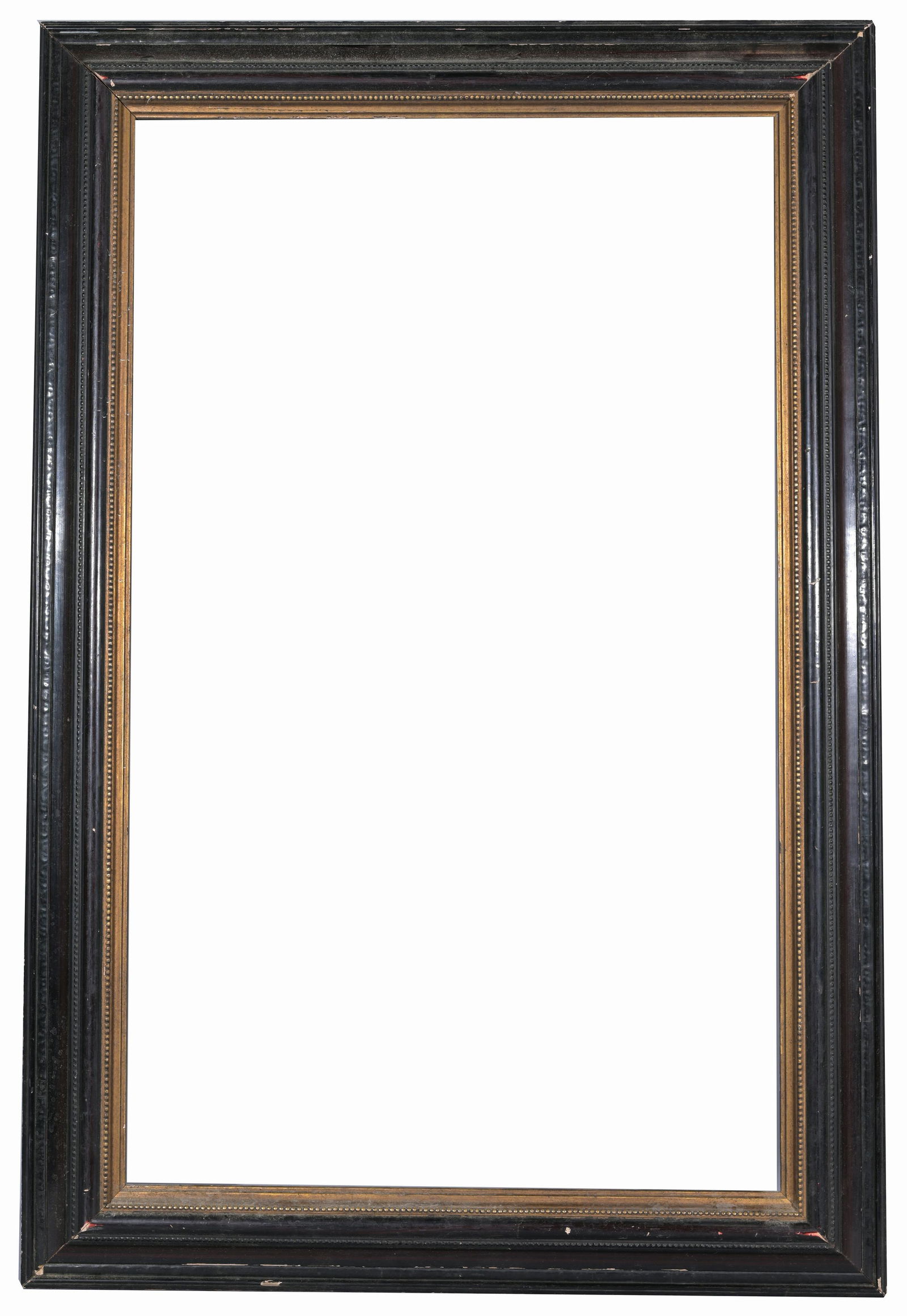 Antique European School Frame- 32 1/8 x 20 1/8: Antique European School Frame. Rabbet Size: 32 1/8 x 20 1/8 in. Overall Framed Size: 37 x 25 in. (99-37) (313) Provenance: The historic period frame collection of Eli Wilner. The collection previously