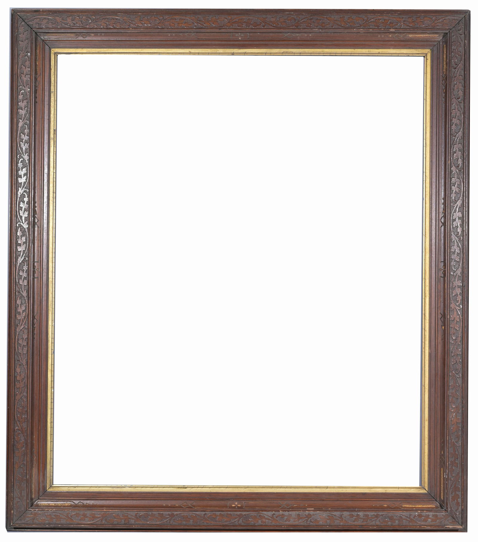 American 1870's Frame - 32 x 27.5: American 1870 Rabbet Size: 32 x 27.5 in. Overall Framed Size: 38 x 34 in. (94-166) (321) Provenance: The historic period frame collection of Eli Wilner. The collection previously included frames adorn