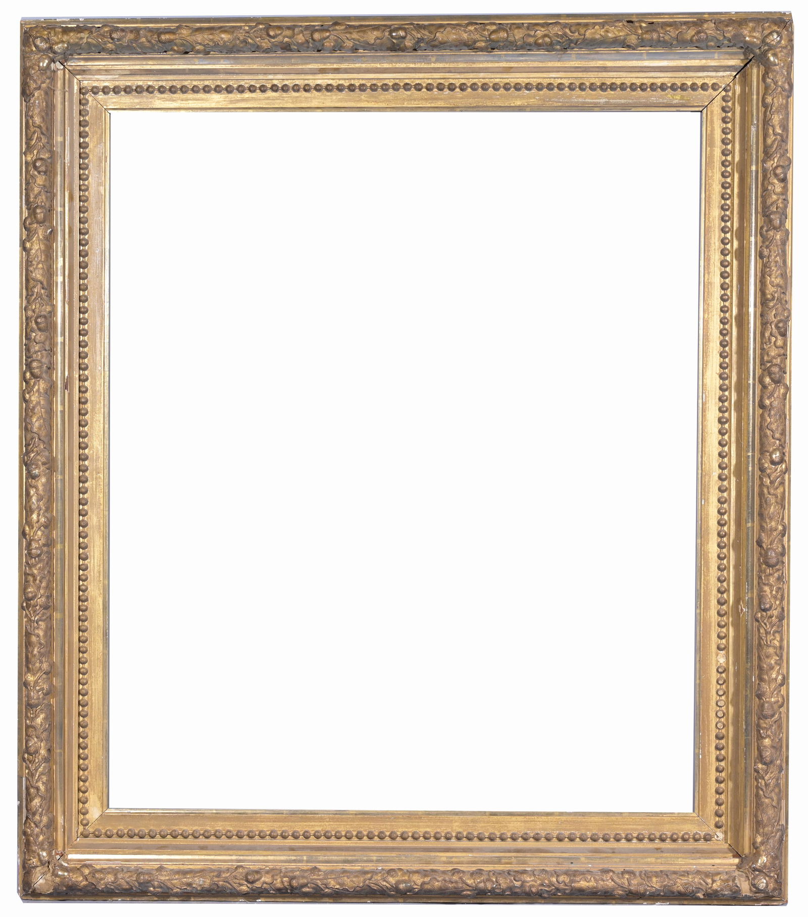 American 1860's Gilt Wood Frame- 32 x 27: American 1860 Rabbet Size: 32 x 27 in. Overall Framed Size: 39 x 34 in. (86-199) (322) Provenance: The historic period frame collection of Eli Wilner. The collection previously included frames adornin