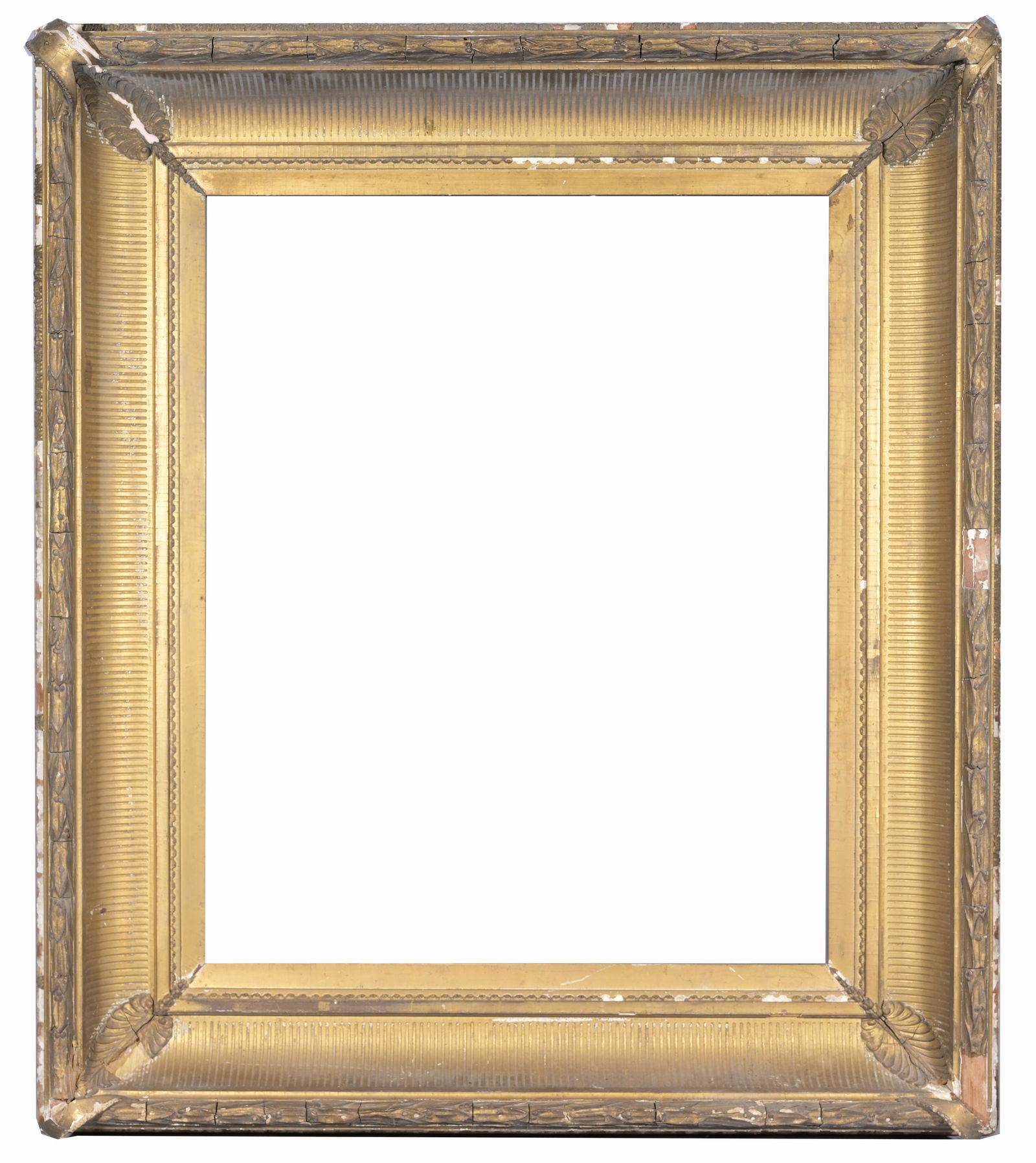 American 1860's Hudson River Frame - 27 x 22: American 1860's Hudson River School Gilt Frame. Rabbet Size: 27 x 22 in. Overall Framed Size: 39 x 33 in. (02-74) (320) Provenance: The historic period frame collection of Eli Wilner. The collection p