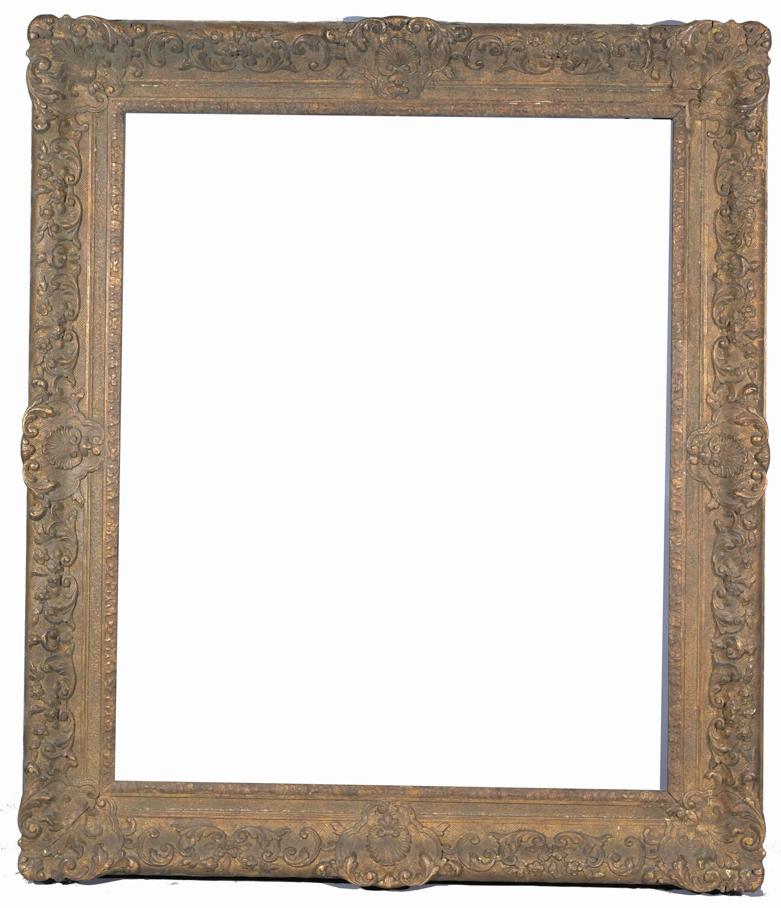 19th C. French School Frame - 34 1/8 x 28 1/8: 19th C. French School Frame Rabbet Size: 34 1/8 x 28 1/8 in. Overall Framed Size: 43 x 37 in. (99-107) (303) Provenance: The historic period frame collection of Eli Wilner. The collection previously i
