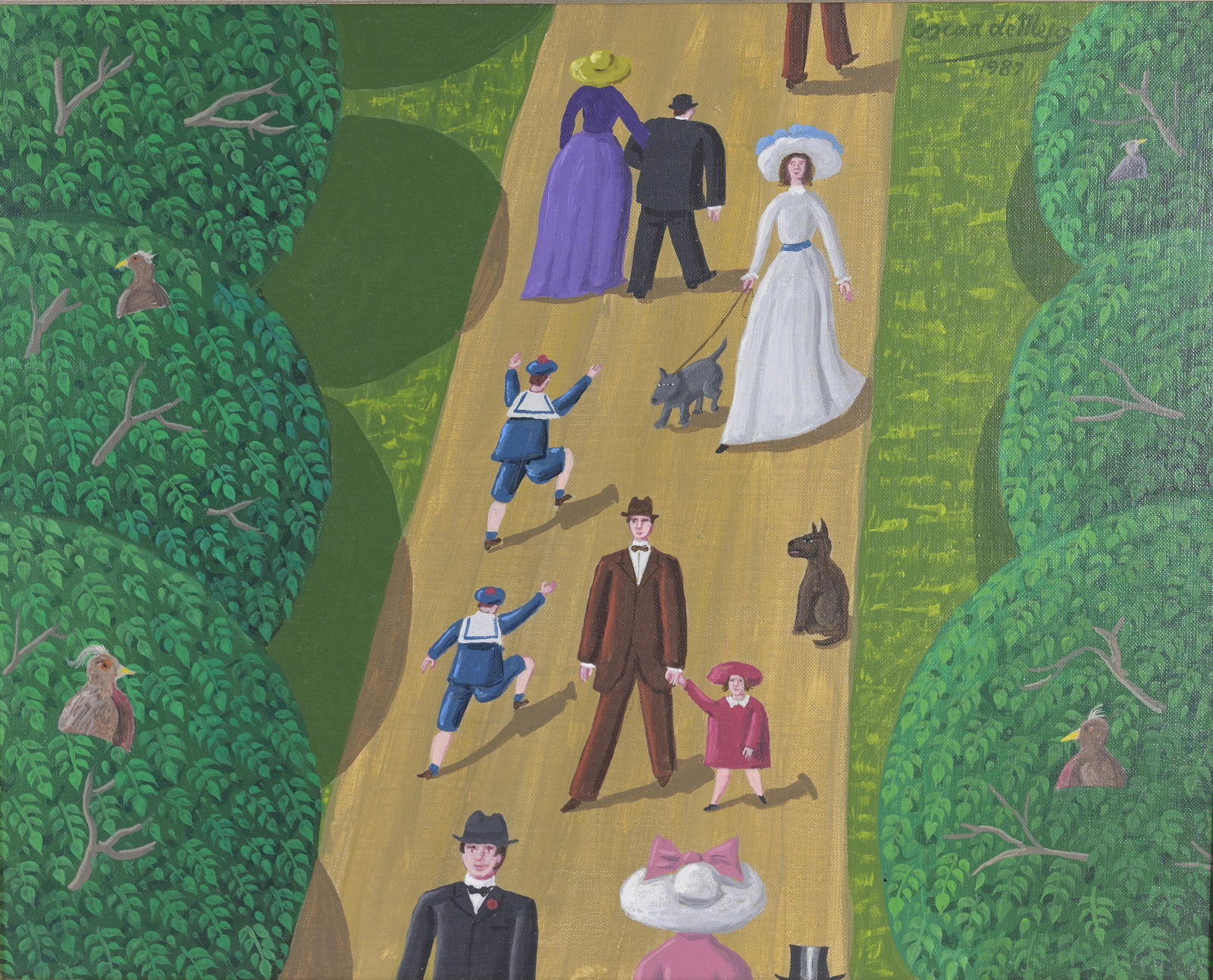 Oscar De Mejo (1911 - 1992) "Stroll in the Park" (1 of 7)