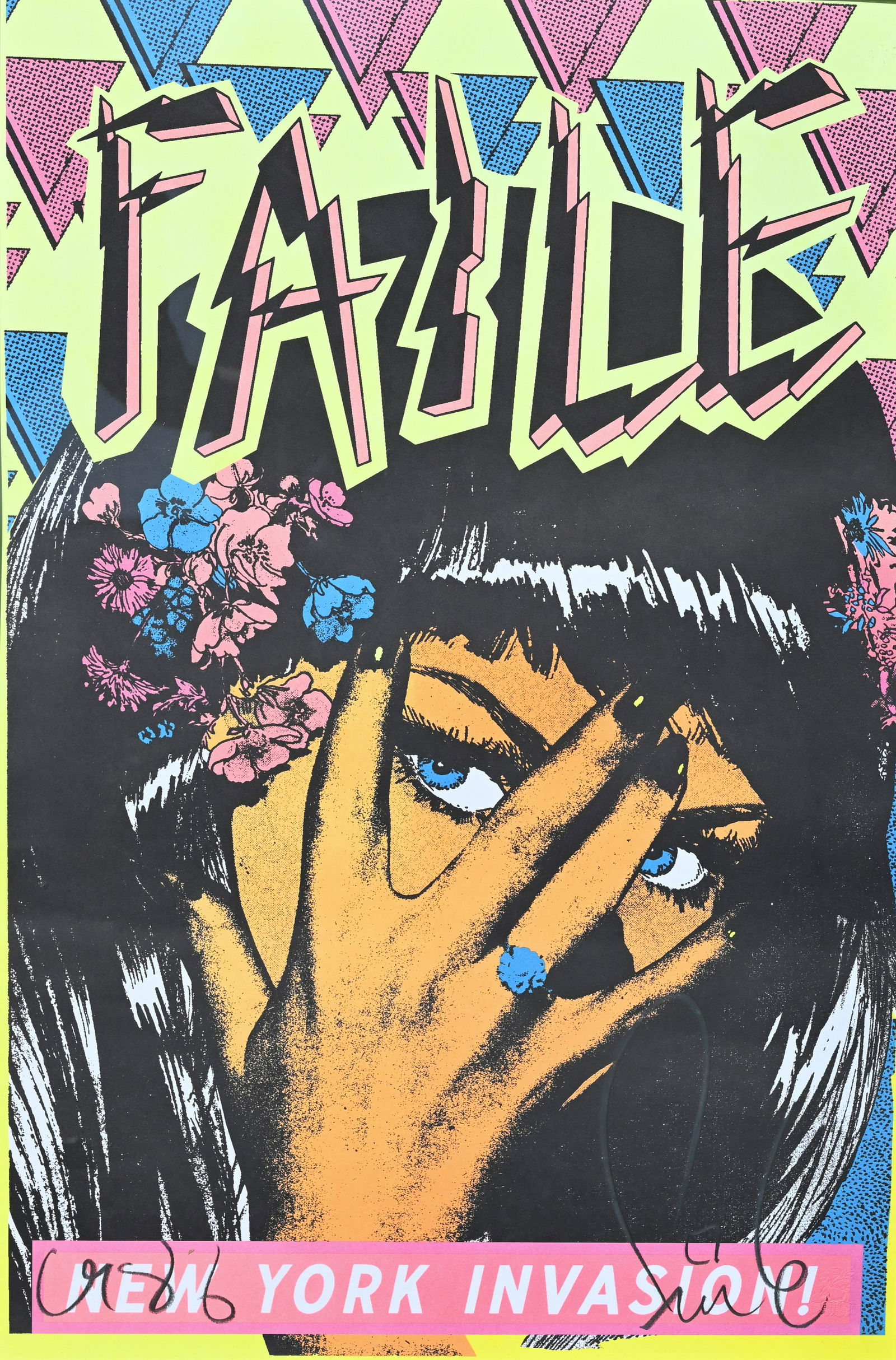 FAILE (New York, active since 1999): FAILE (New York, active since 1999) Pop Art Screenprint. Hand signed. Sight Size: 35.5 x 23.5 in. Overall Framed Size: 39 x 27.25 in. FAILE is the name of a collective of painters, graphic designers a