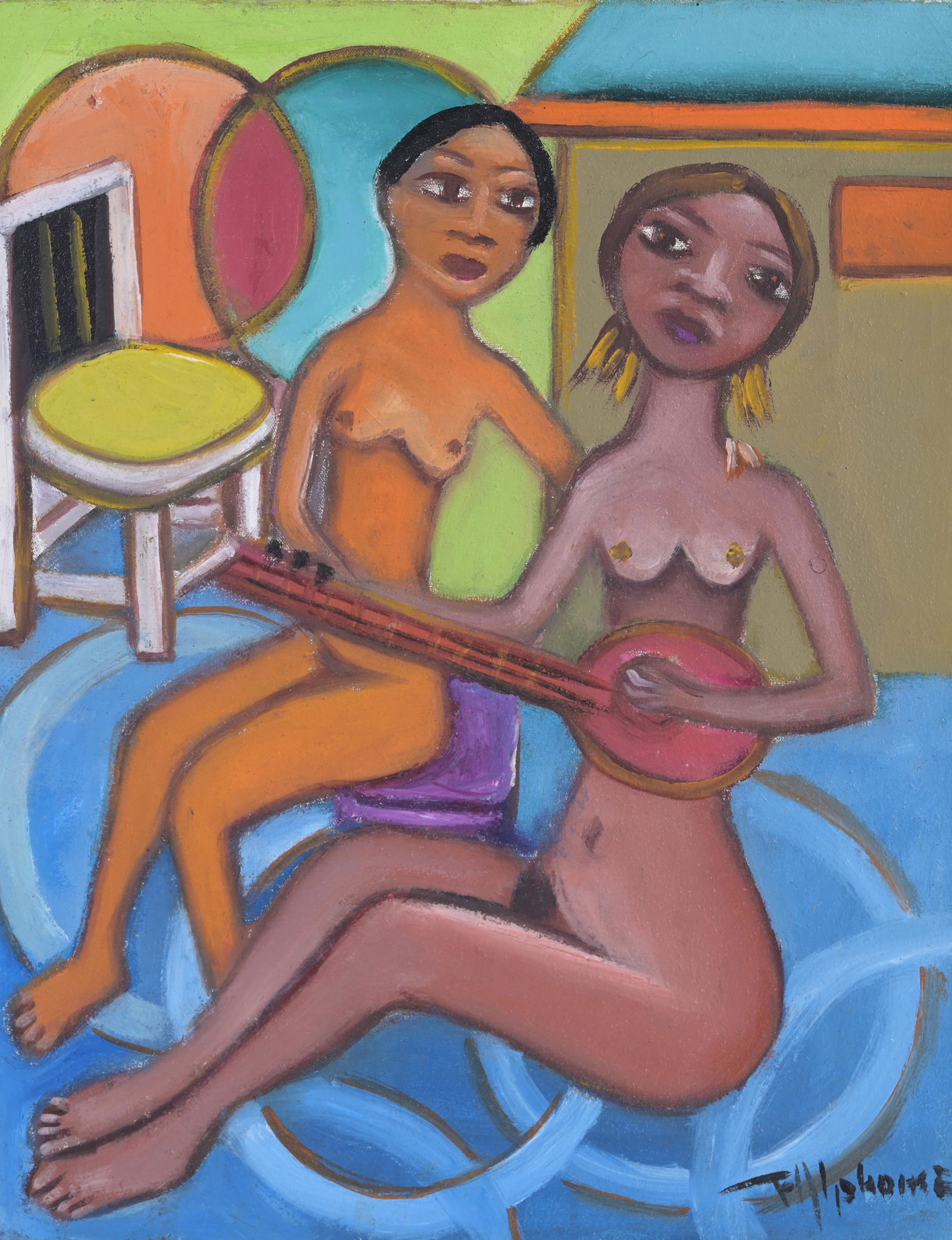 Fritzner Alphonse (Haitian, 1938-2006): Fritzner Alphonse (Haitian, 1938-2006) Oil on Canvas. Signed lower right. Size: 10 x 8 in. Unframed.