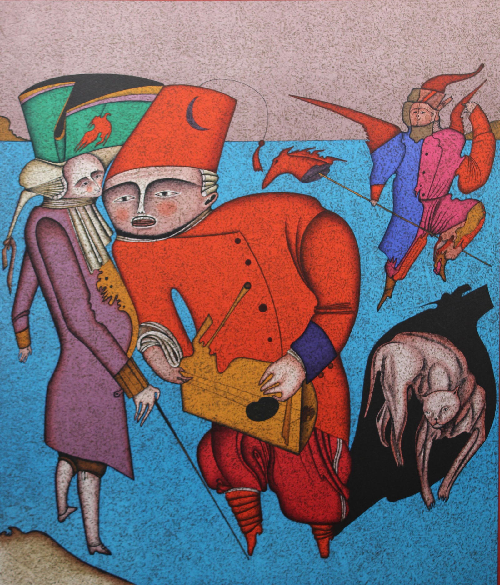 Mihail Chemiakin (B 1943) "Untitled VIII" (38/225): Mihail Chemiakin (New York, Russia born 1943) "Untitled VIII" Color Lithograph. Numbered (38/225) lower left. Signed lower right. Watermark "Arches France". Chemiakin's work is in the permanent collec