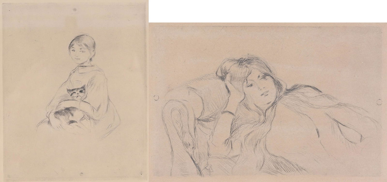 (2) Berthe Morisot (1841 - 1895) Etchings (1 of 6)