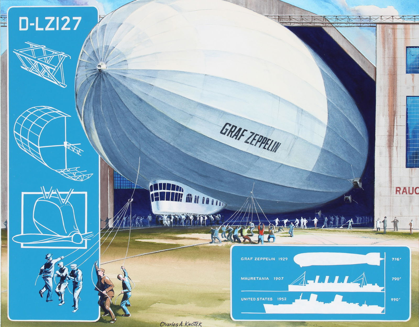 Charles Knotek (1933-2008) Airship Flgiht Original (1 of 4)