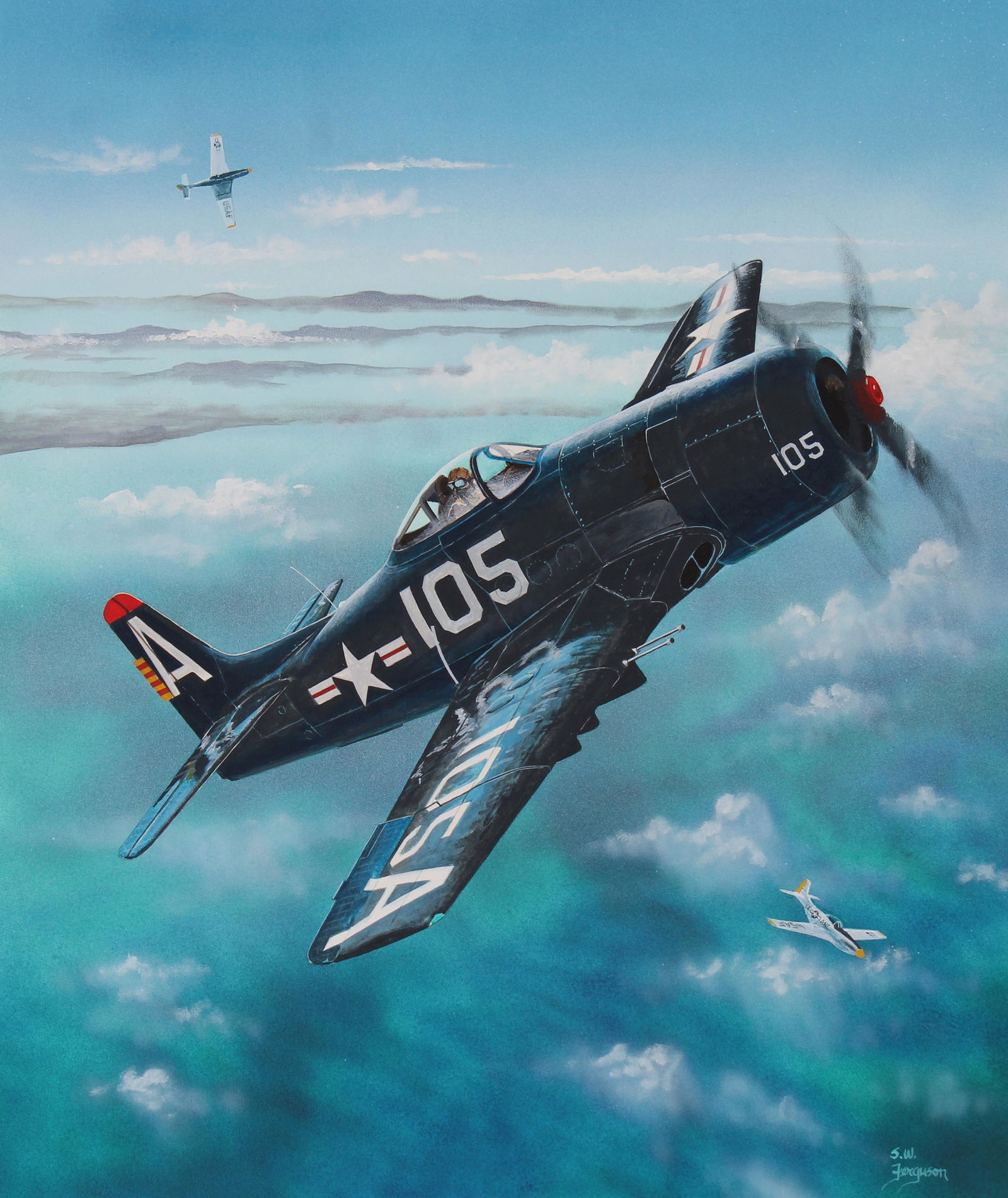 Steve Ferguson (B. 1946) "Grumman F-8F-2 Bearcat" (1 of 4)