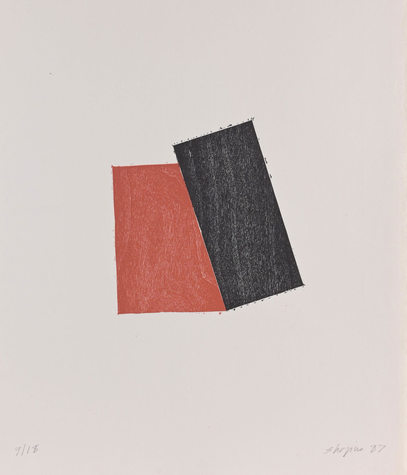 Joel Shapiro (B. 1941) 1987 Woodcut (1 of 7)