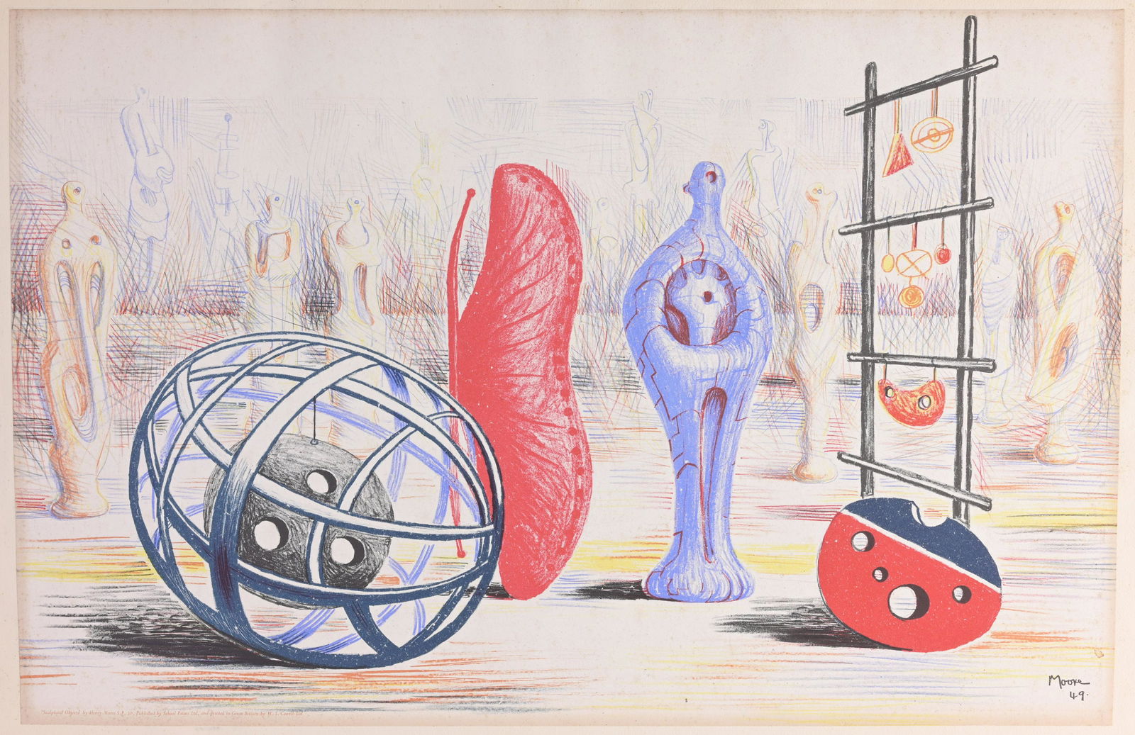 Henry Moore "Sculptural Objects" Lithograph (1 of 5)