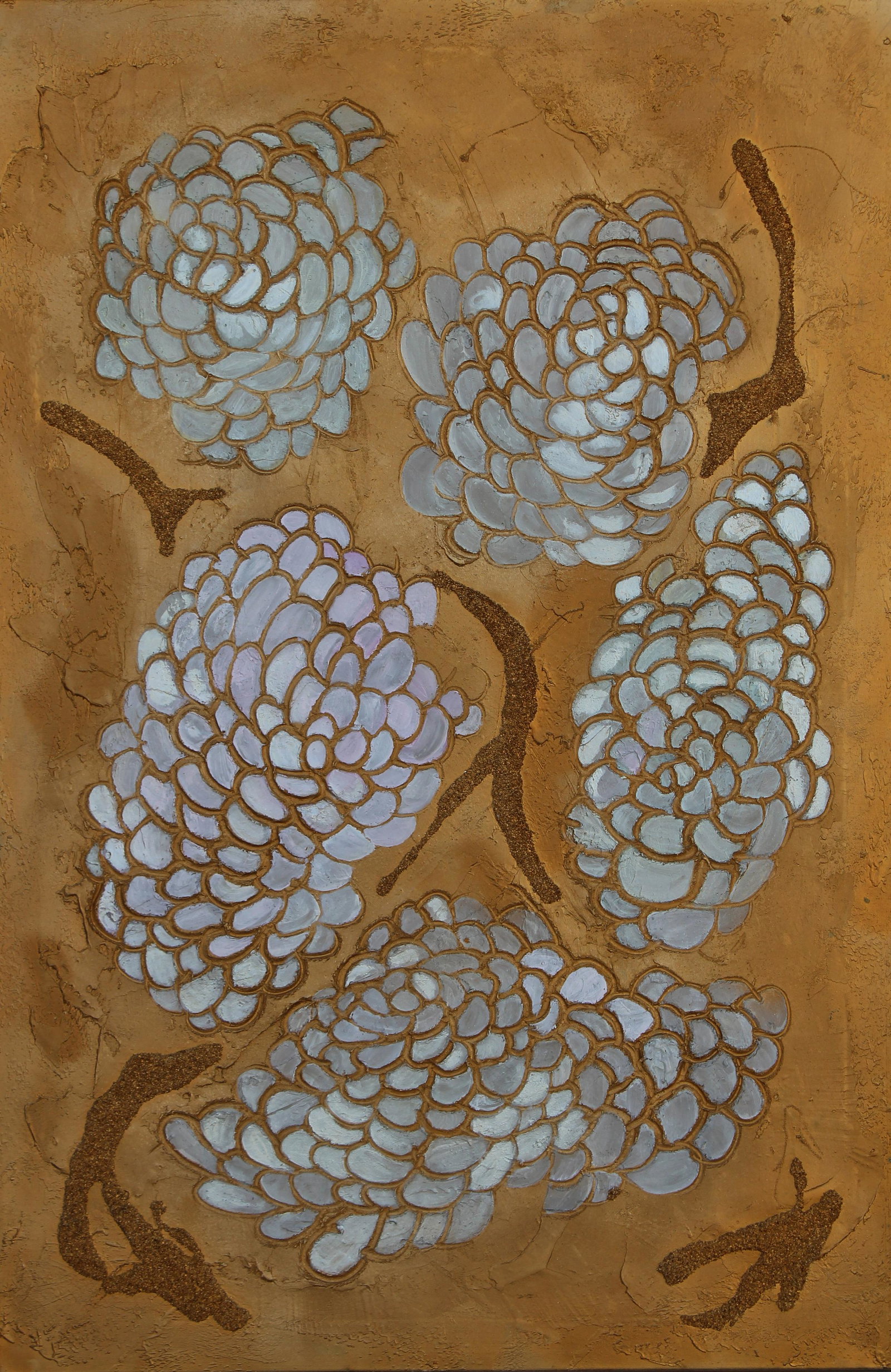 Sara Isabelle Conca (French, B. 1976): Sara Isabelle Conca (French, B. 1976) Mixed Media on Canvas. Inscribed, signed and dated (2014) verso on canvas. Sight Size: 36 x 24 in. Overall Framed Size: 41 x 29.25 in.