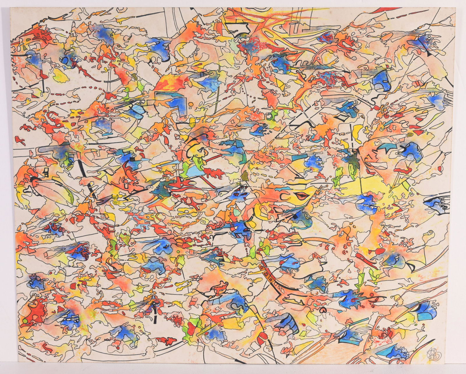 20th C. Abstract Watercolor, Monogrammed (1 of 6)