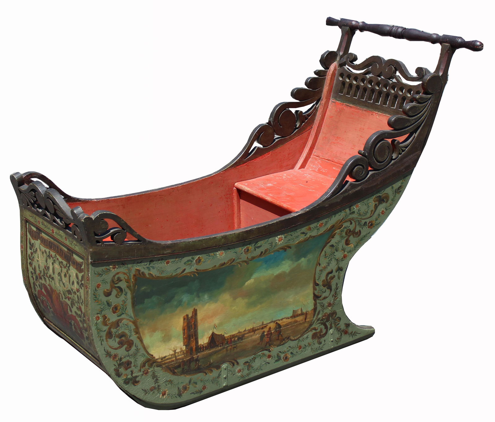 Rare 1793 Hand Painted Dutch Sled (1 of 8)