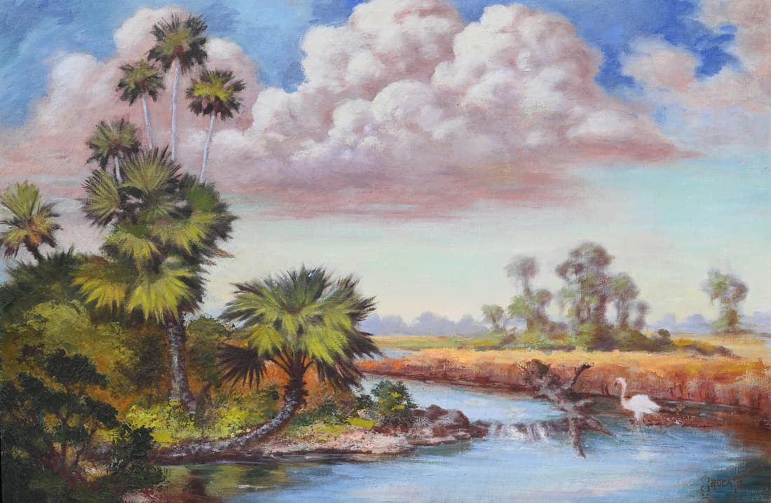 Samuel J Brocato (20th C.) Florida Painting (1 of 4)