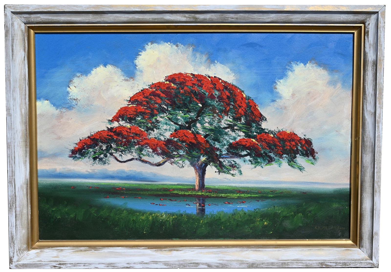 Roy A McLendon (B. 1932) "Poinciana Tree" 24 x 36 (1 of 5)