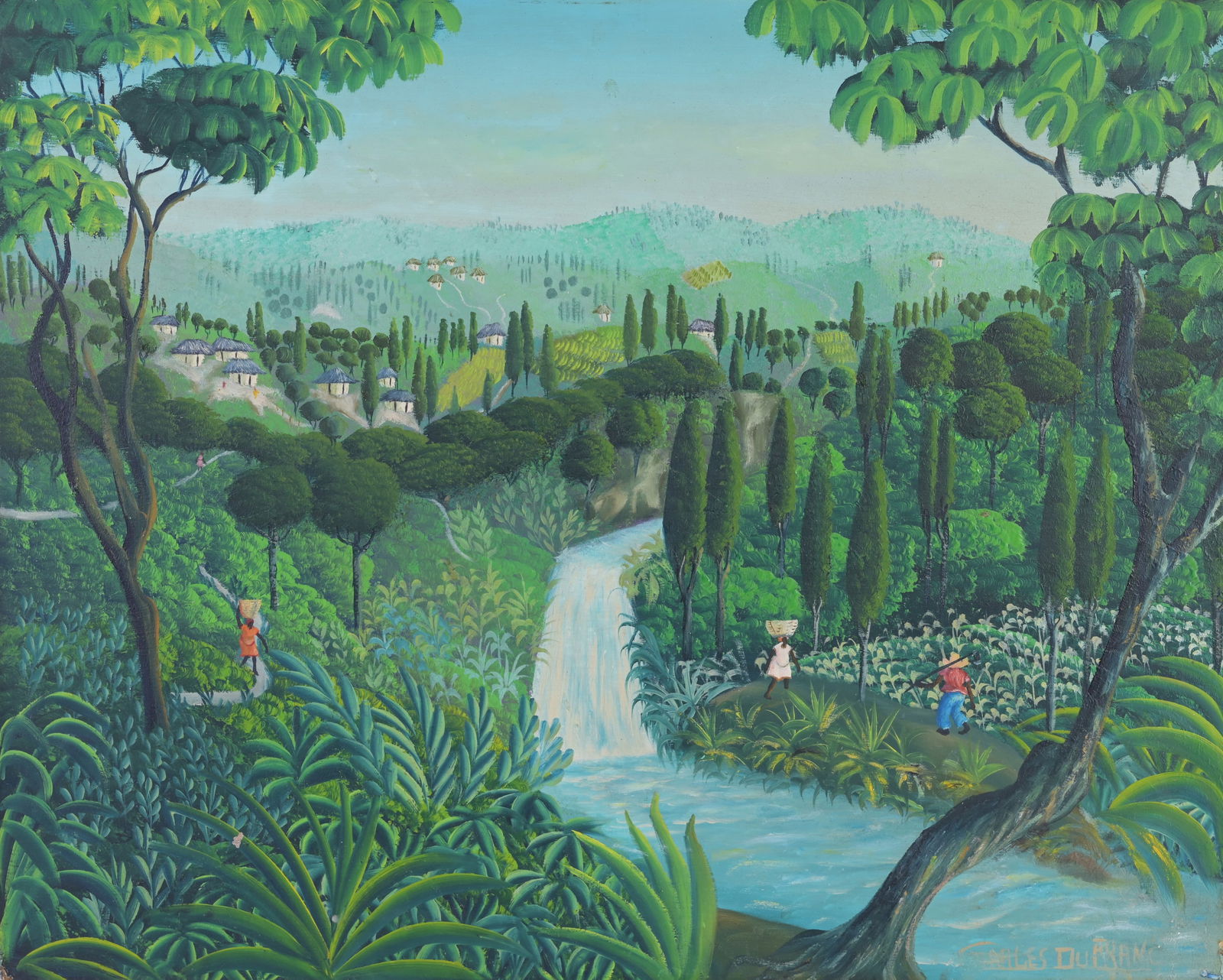 Charles Dufranc (Haitian, b. 1948): Charles Dufranc (Haitian, b. 1948) Signed lower right. Oil on Masonite. Size: 16 x 20 in. Unframed.
