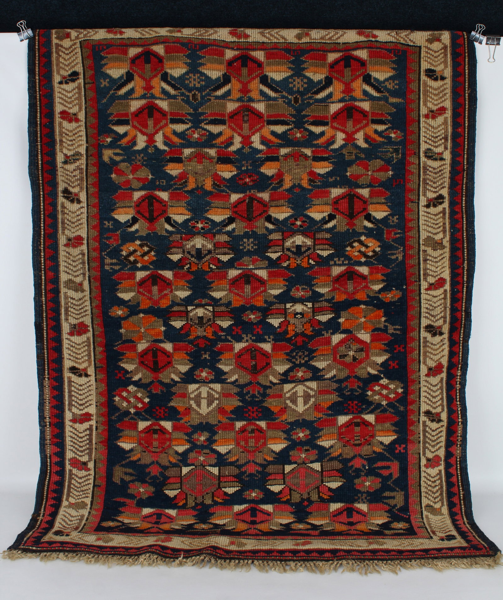 20th C. Wall Tapestry: 20th C. Wall Tapestry. One end having rod for wall mounting. Size: 52 x 37 in.