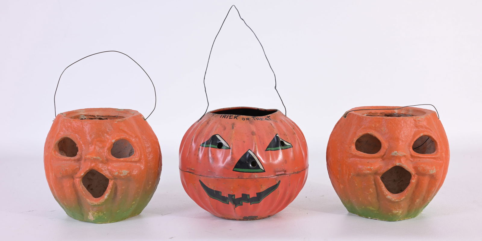 (3) Vintage Halloween Jack-O-Lantern Pumpkins (1 of 5)
