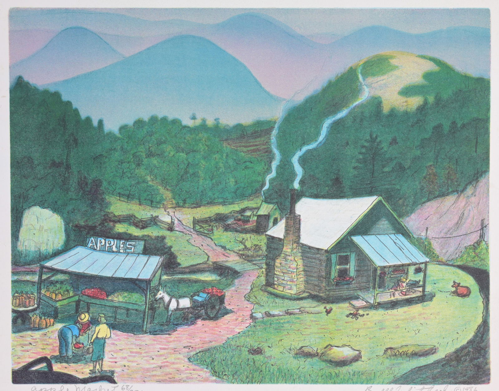 Buell Whitehead (1919 - 1993) "Apple Market" (1 of 4)