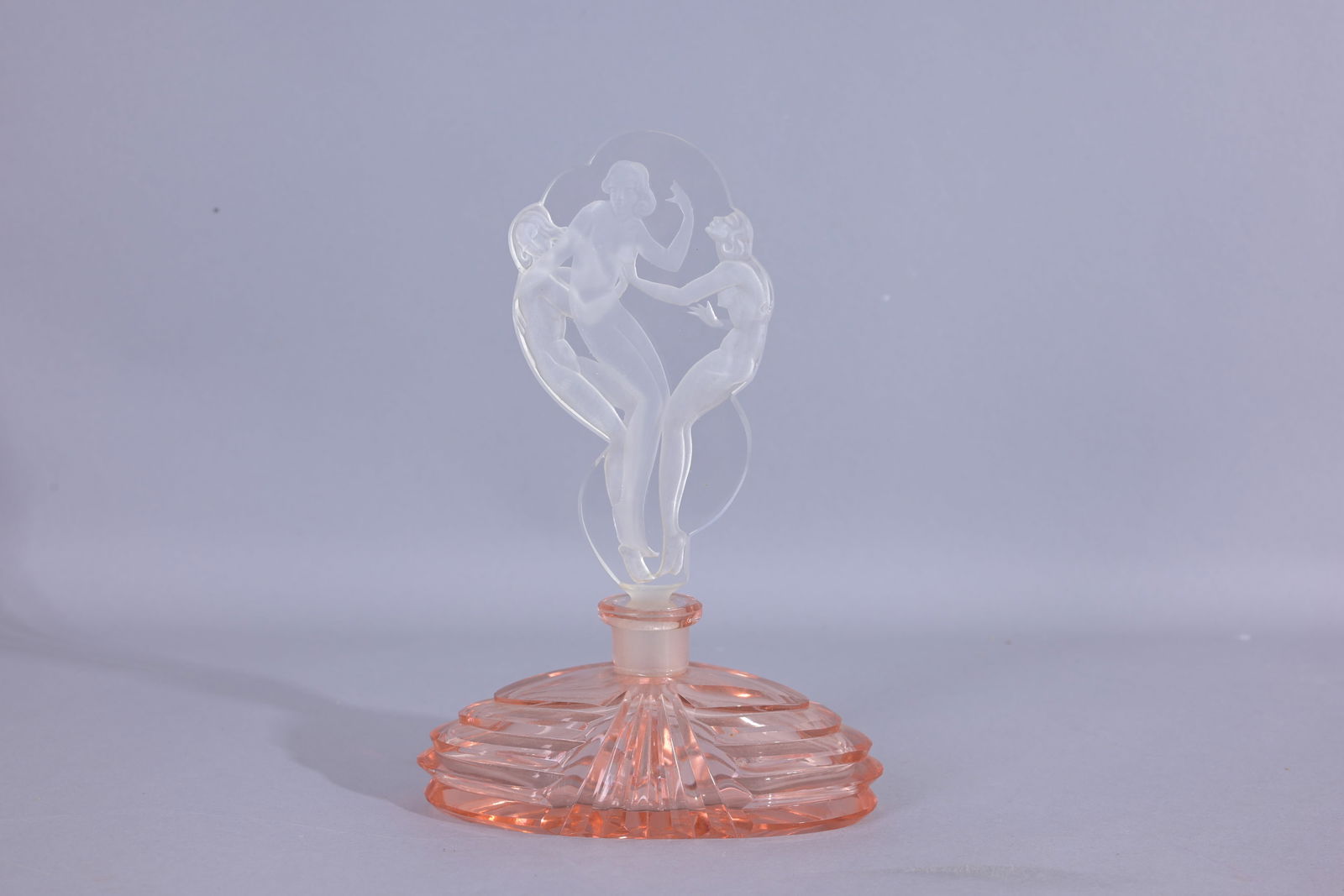 Czech Crystal 3 Graces Deco Perfume Bottle 1930s (1 of 7)