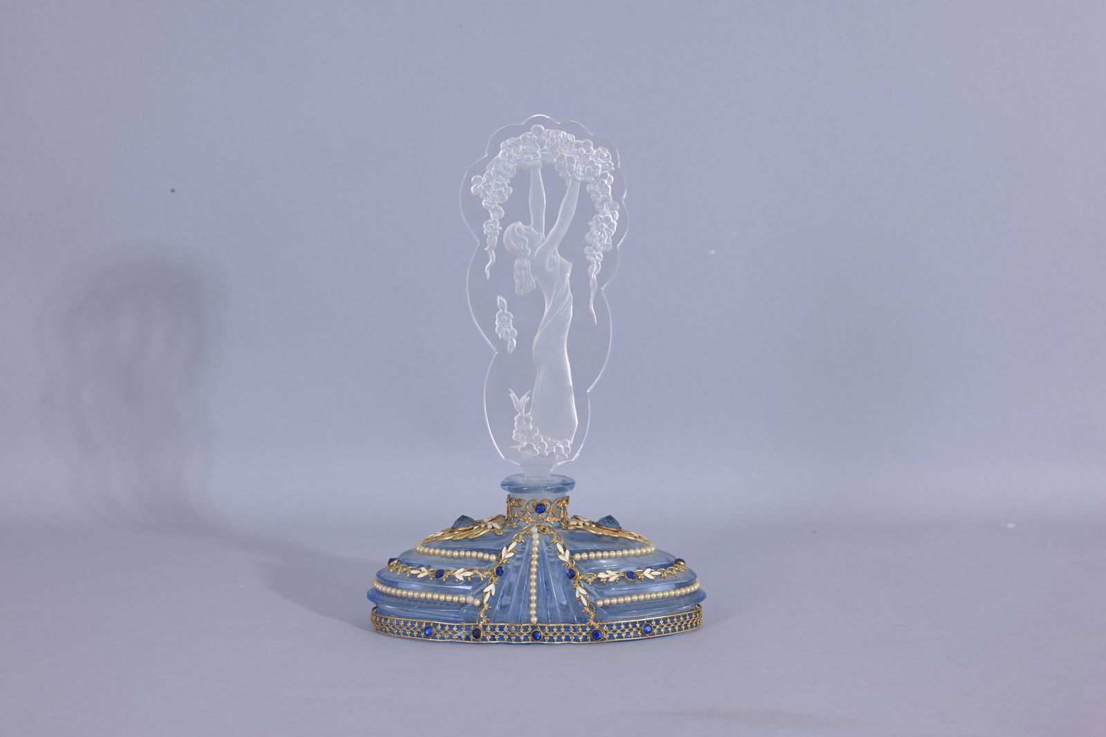 Vintage Czech Jeweled Glass Perfume Bottle (1 of 6)