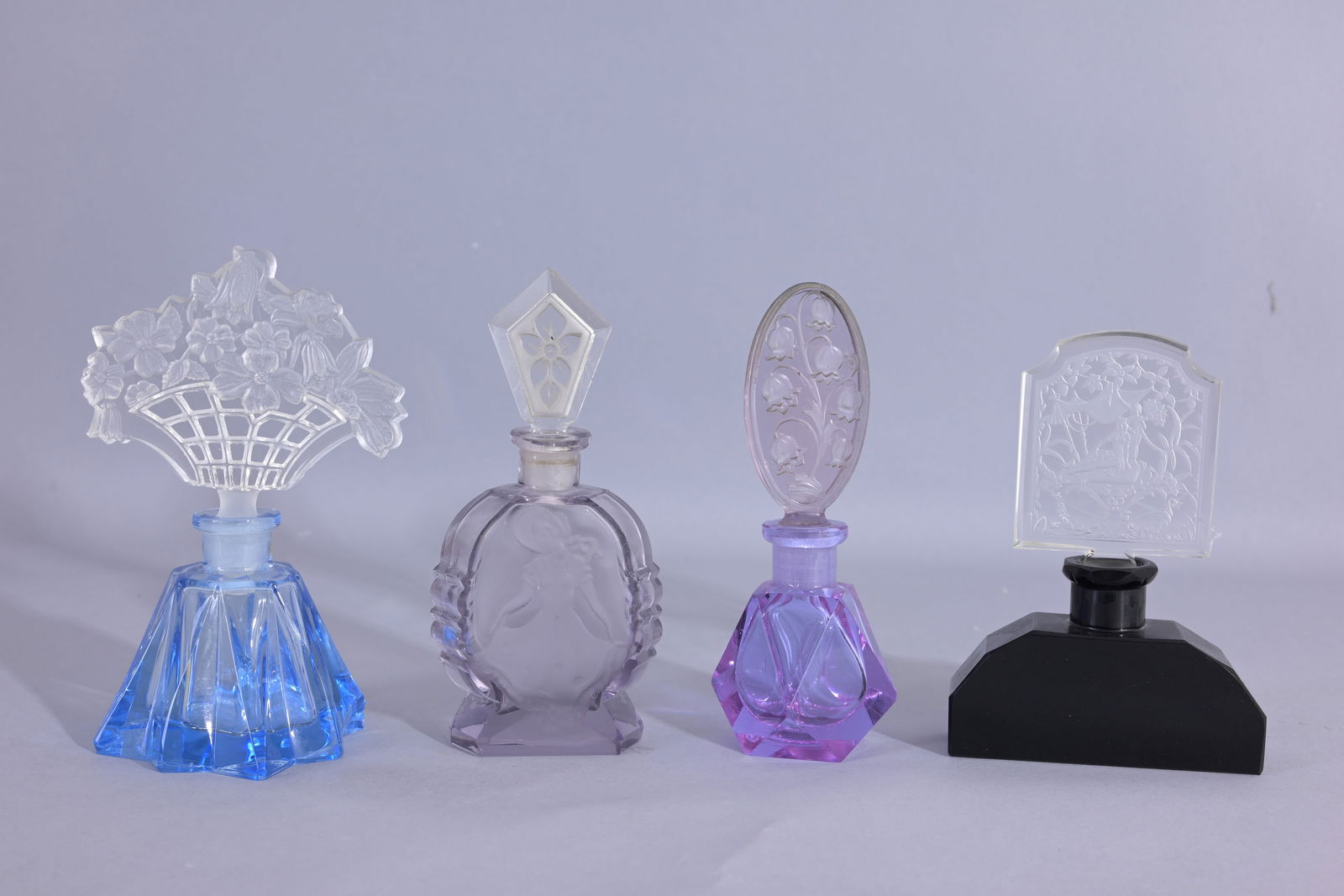 (4) Vintage Czech Glass Perfume Bottles (1 of 4)