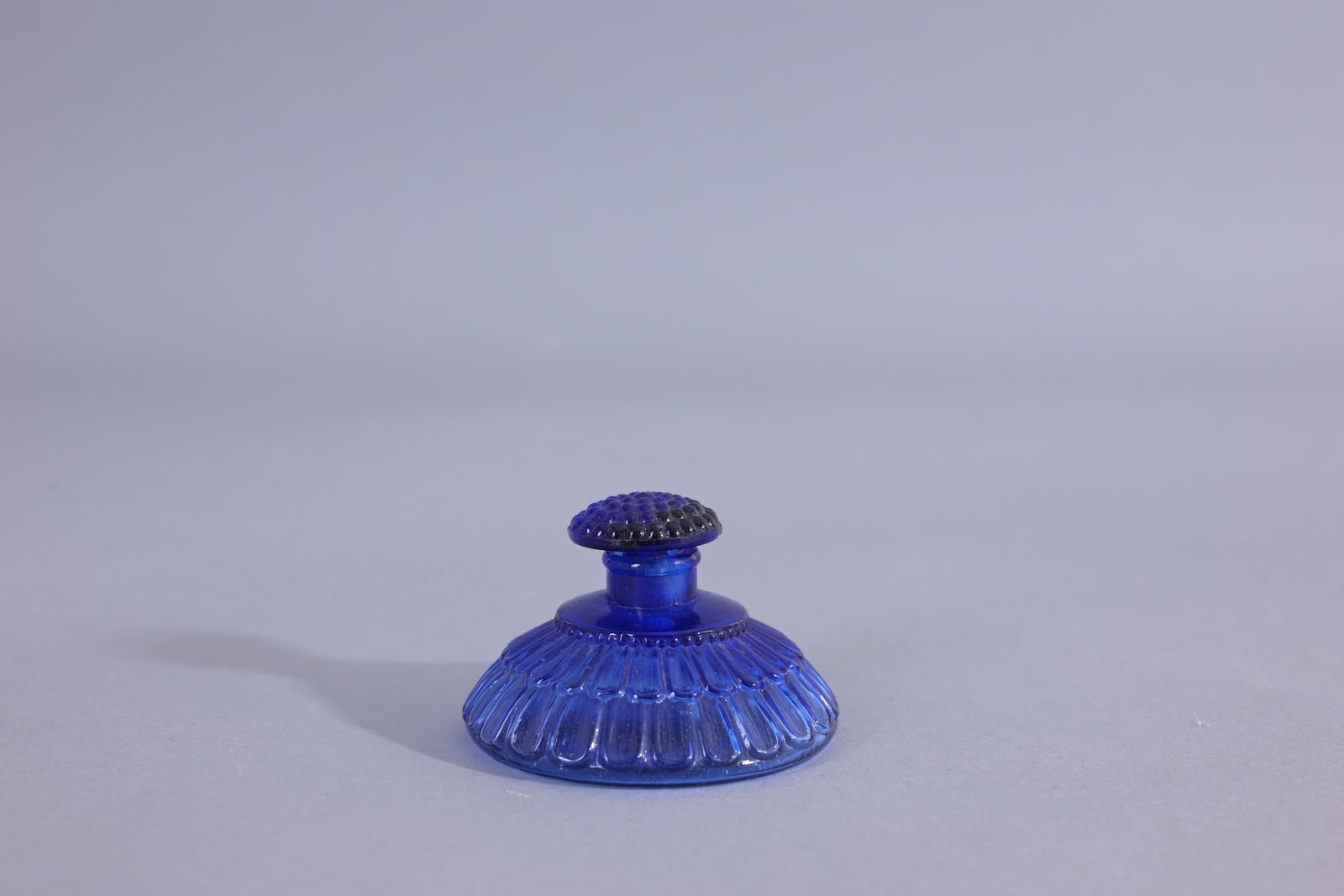 Vintage J Viard Blue Glass Perfume Bottle (1 of 5)
