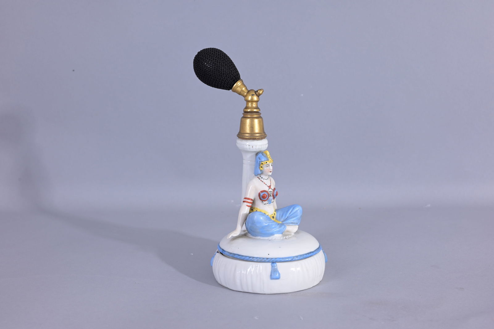 Arabian Style Ceramic Atomizer: Arabian Style Ceramic Atomizer. Marked on base. (Misc - 1106) Provenance: single owner lifetime collection from Jacksonville, FL - Entire collection has been donated to St. Elizabeth Ann Seton Catholi