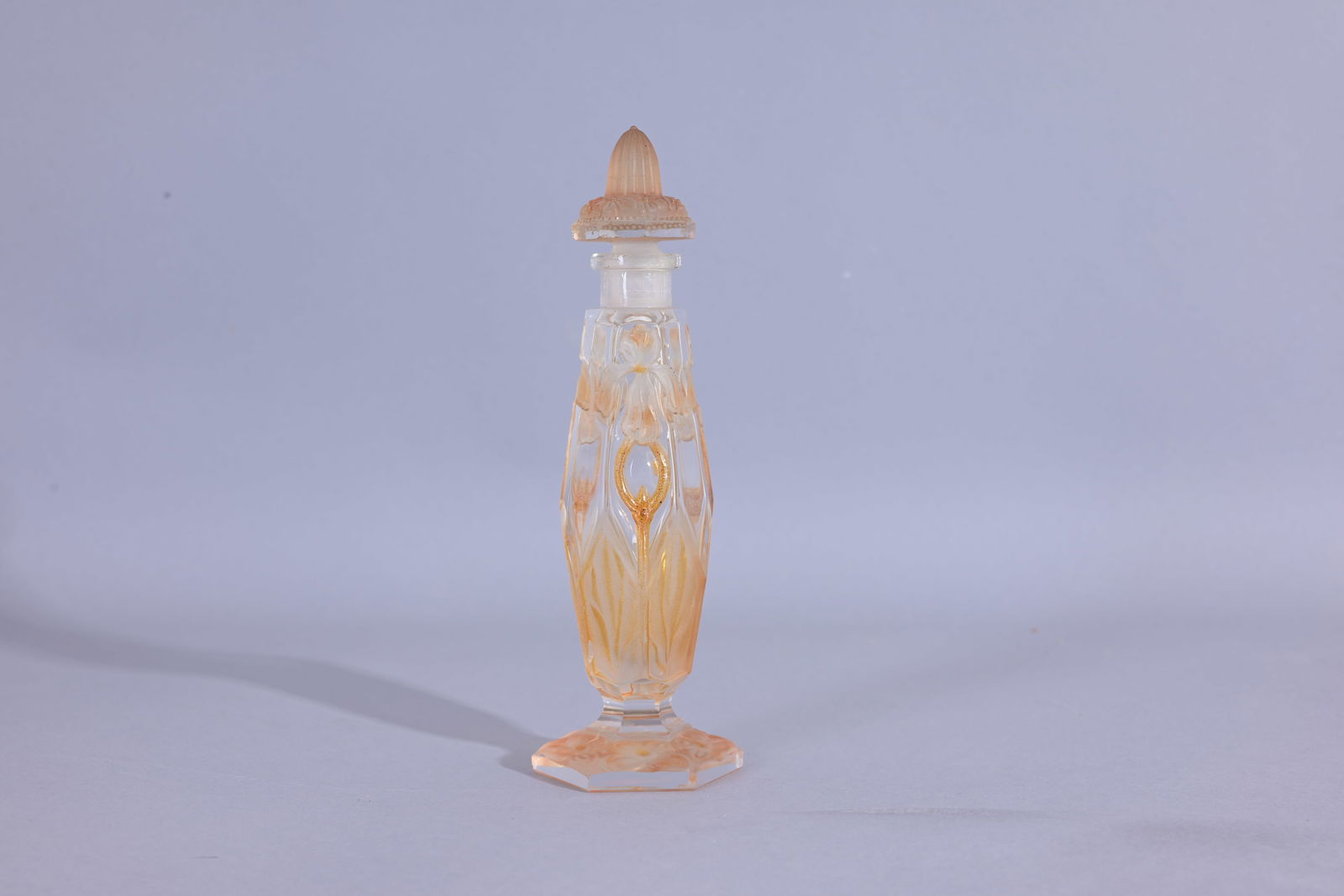 Amber Frosted Glass Perfume Bottle w/ Stopper (1 of 7)