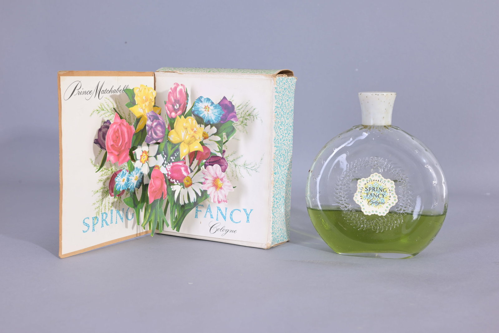 Vintage Spring Fancy Perfume by Prince Matchabelli: Prince Matchabelli - Spring Fancy Cologne in box. (Misc - 1256) Provenance: single owner lifetime collection from Jacksonville, FL - Entire collection has been donated to St. Elizabeth Ann Seton Catho