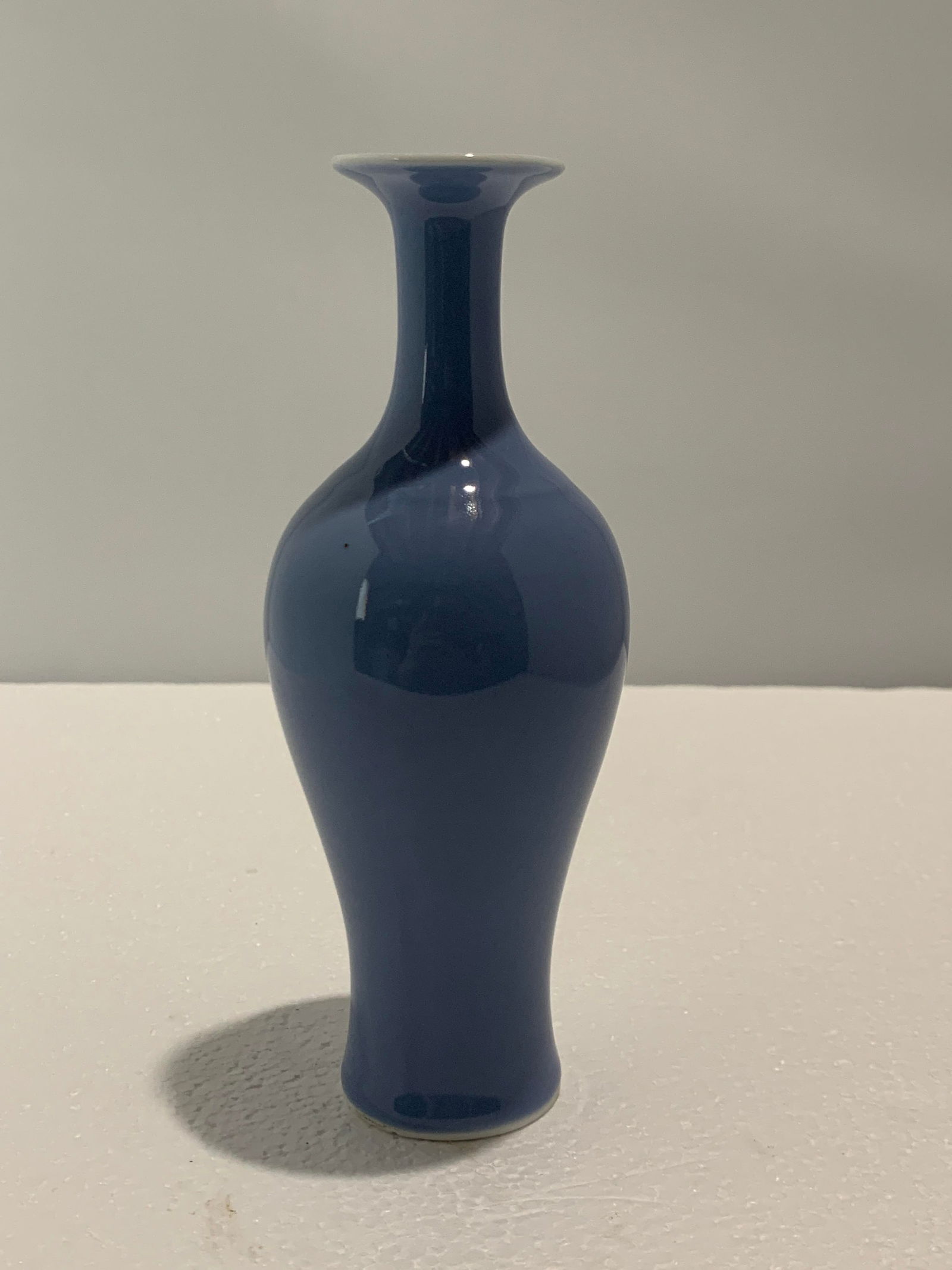 Chinese small sky-blue vase, 19th Century: A Chinese small sky-blue vase, 19th century, H. 17.5 cm Provenance: Private collection British Columbia, Canada Condition: Except traces of age including but not limited to light scratches and stains,