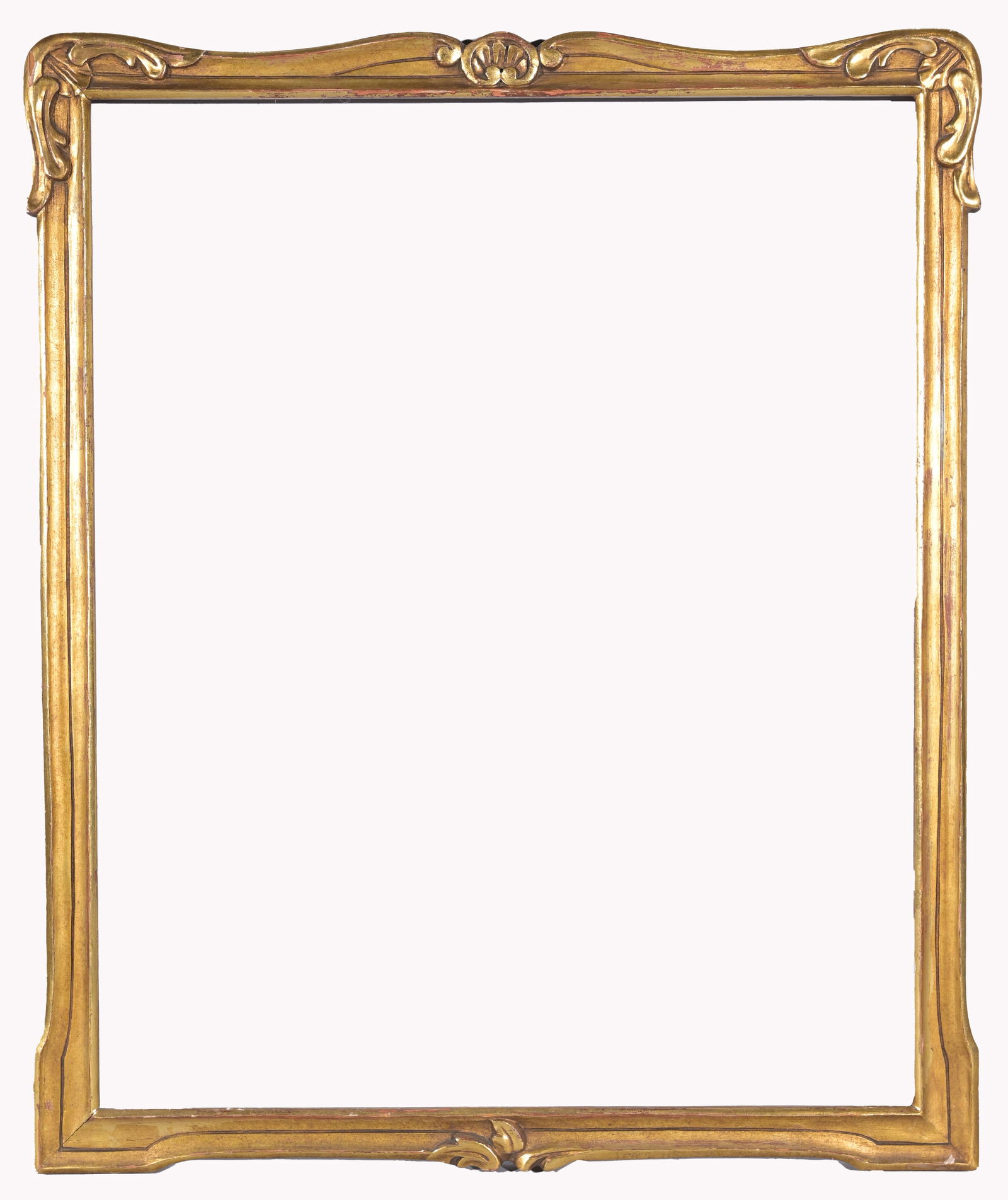 American 1910's Frame - 22 x 18: Retail Gallery Price: $ 29,900 Rabbet Size: 22 x 18 in. Sight Size: 21 x 17 in. Overall Framed Size: 24 x 20 in. (97-276) Provenance: The Historic Period Frame Collection from the Gallery of Eli Wilne