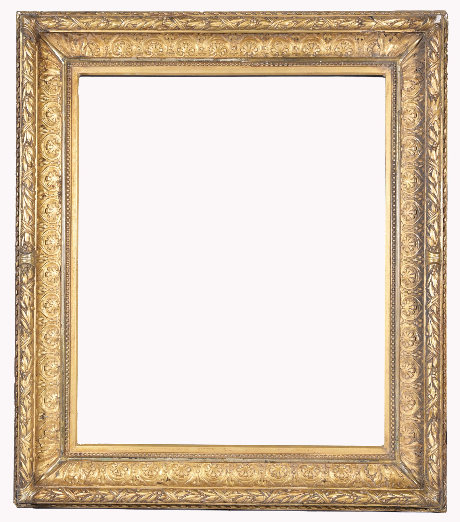 19th C. European Gilt Wood Frame - 24.5 x 20.5: 19th C. European Gilt Wood Frame. Old label verso. Retail Gallery Price: $ 49,400 Rabbet Size: 24.5 x 20.5 in. Sight Size: 23 x 19.25 in. Overall Framed Size: 31.5 x 27.5 in. (V 90-106) Provenance: Th