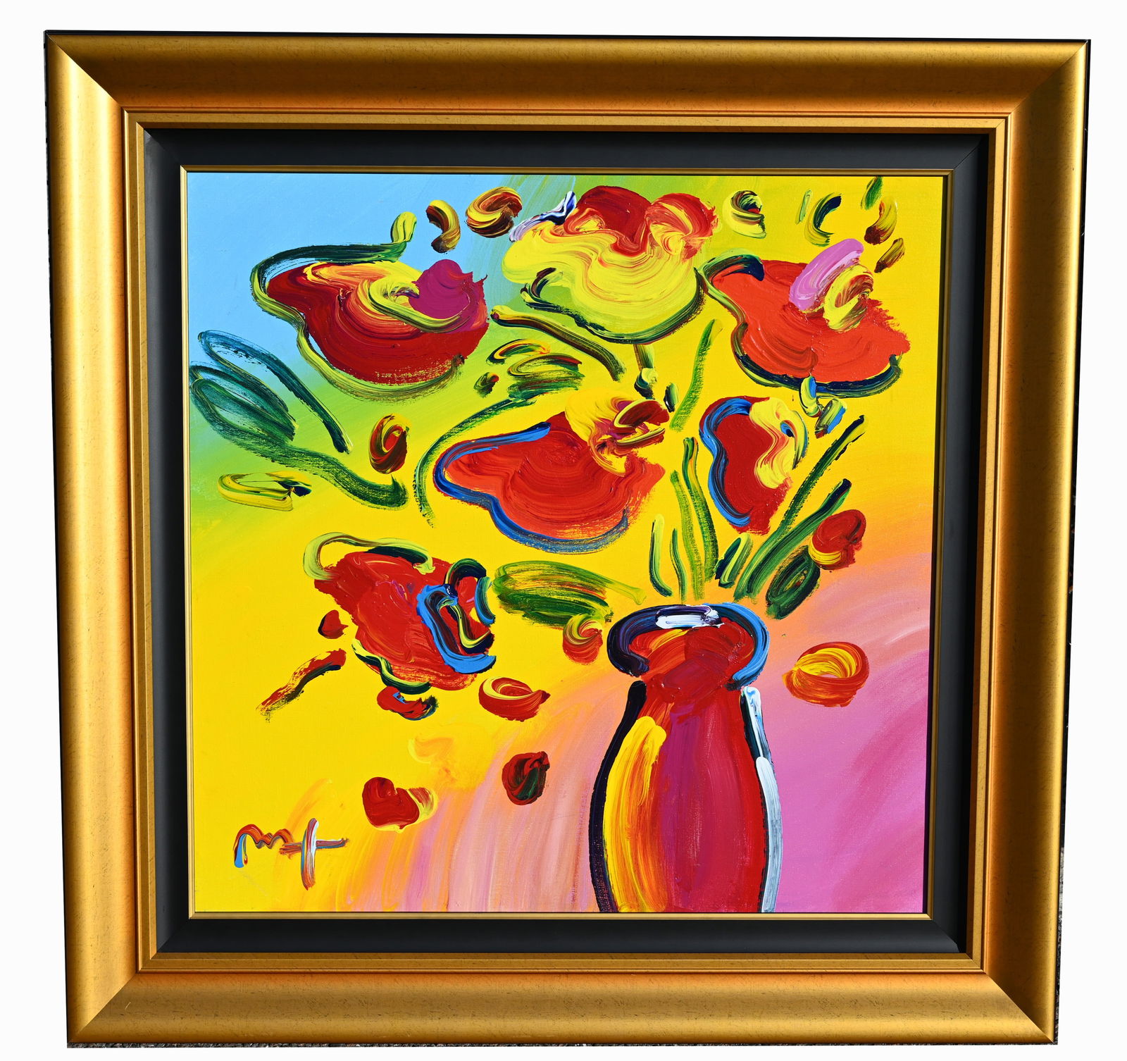 Peter Max "Vase of Flowers" Original Acrylic (1 of 11)