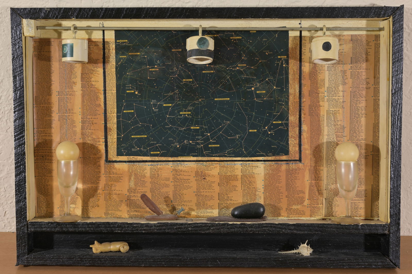 Manner of Joseph Cornell (1903 - 1972) Diorama: Manner of Joseph Cornell (American, 1903 - 1972) Style of Solar Soap Bubble Set Series Diorama. Appears to be unsigned. Provenance: Deceased estate of Jack Vinales Sarasota, FL Provenance:: 16 x 24.5
