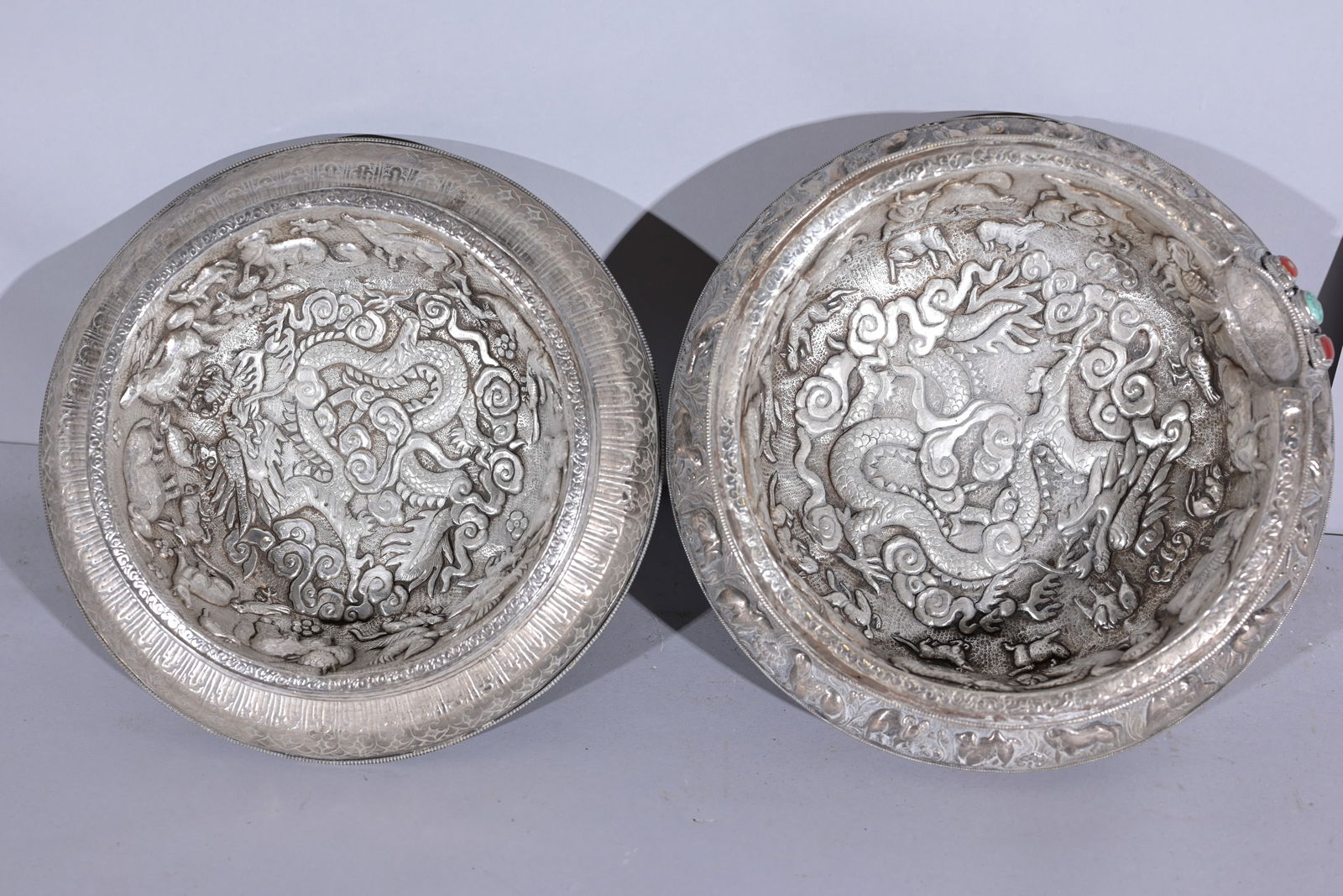 Large Silver Tibetan Lidded Ceremonial Bowl (1 of 13)