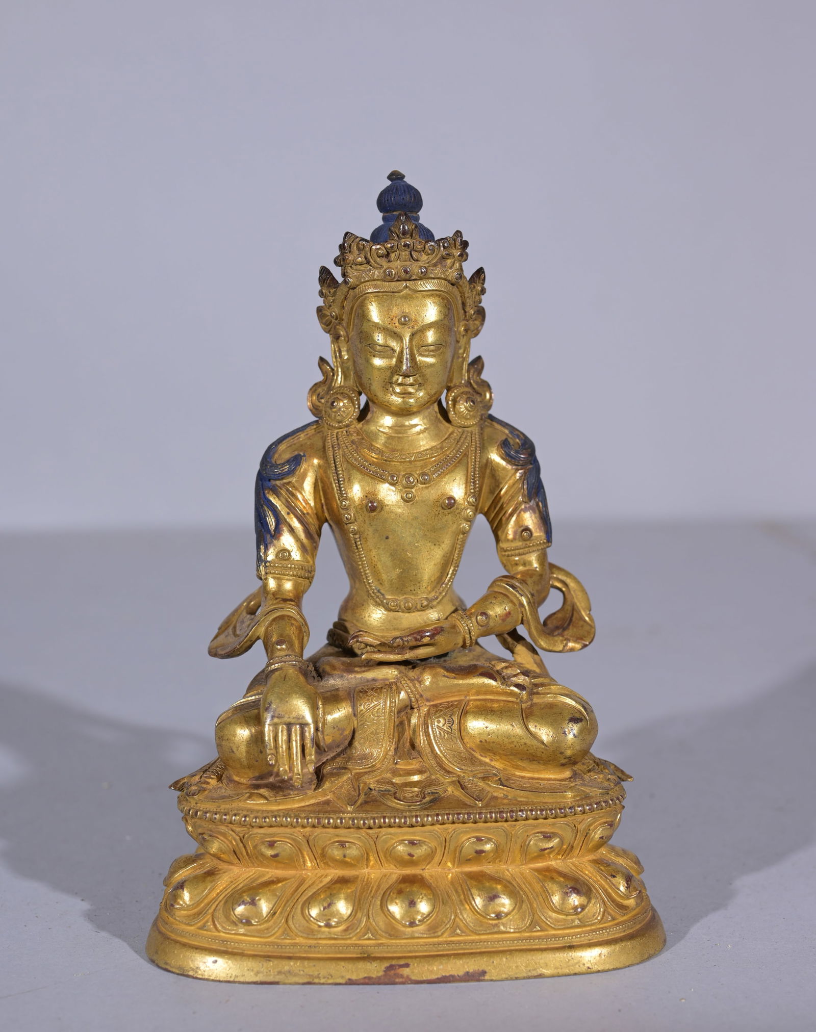 Antique Gilt Bronze Amitabbha Statue: Gilt Bronze Amitabbha Statue Height: 7 in.