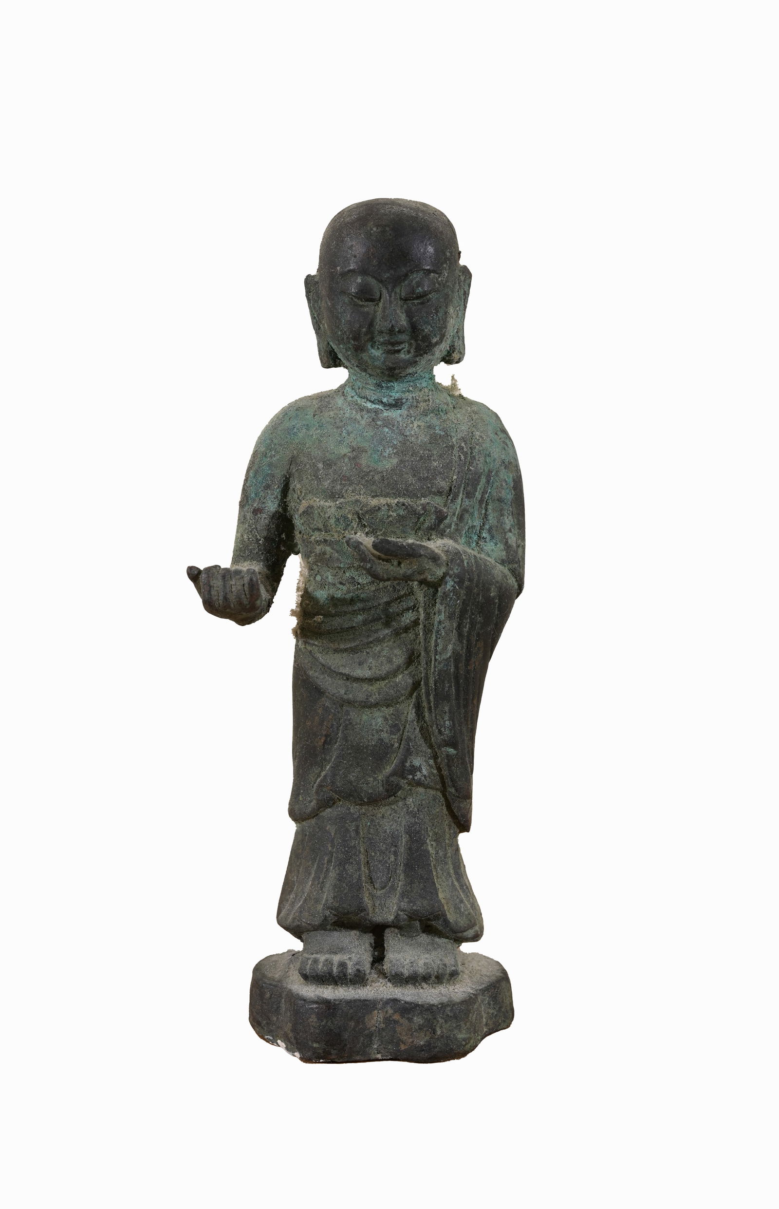Antique Chinese Bronze Lohan Standing Figure (1 of 7)