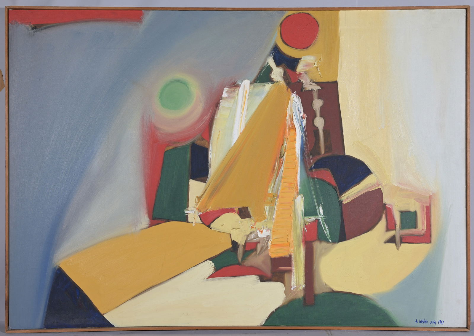 Weber, 1967 Mid Century Abstract Painting (1 of 5)